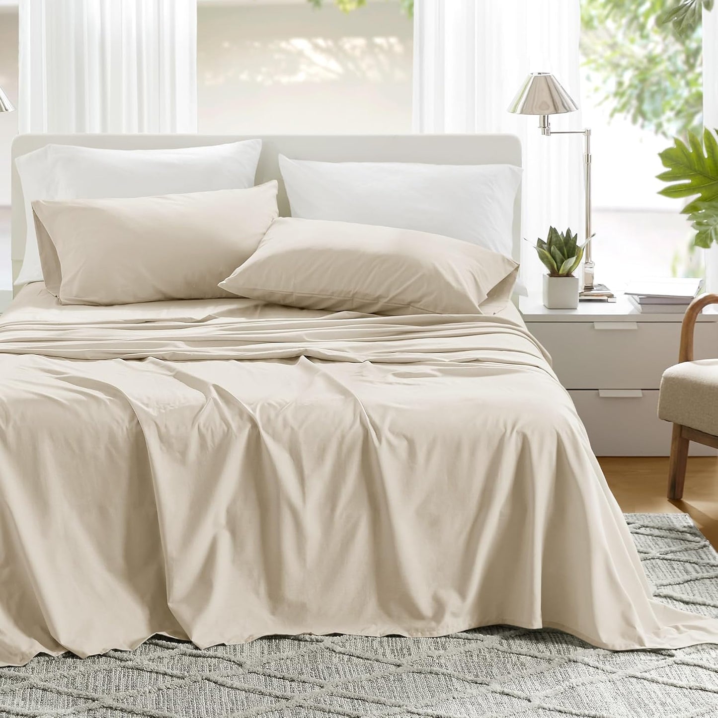Comfort Spaces 100% Cotton King Sheets Set for All Seasons