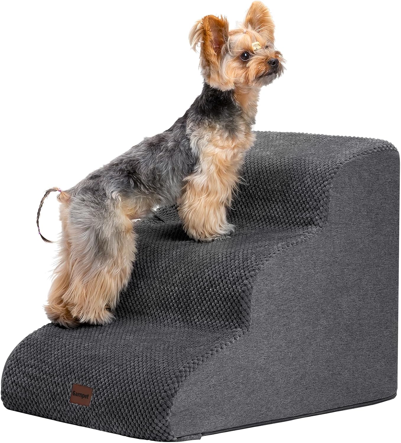 Dog Stairs for Couch Sofa and Chair, 3-Step Pet Steps Dark Grey