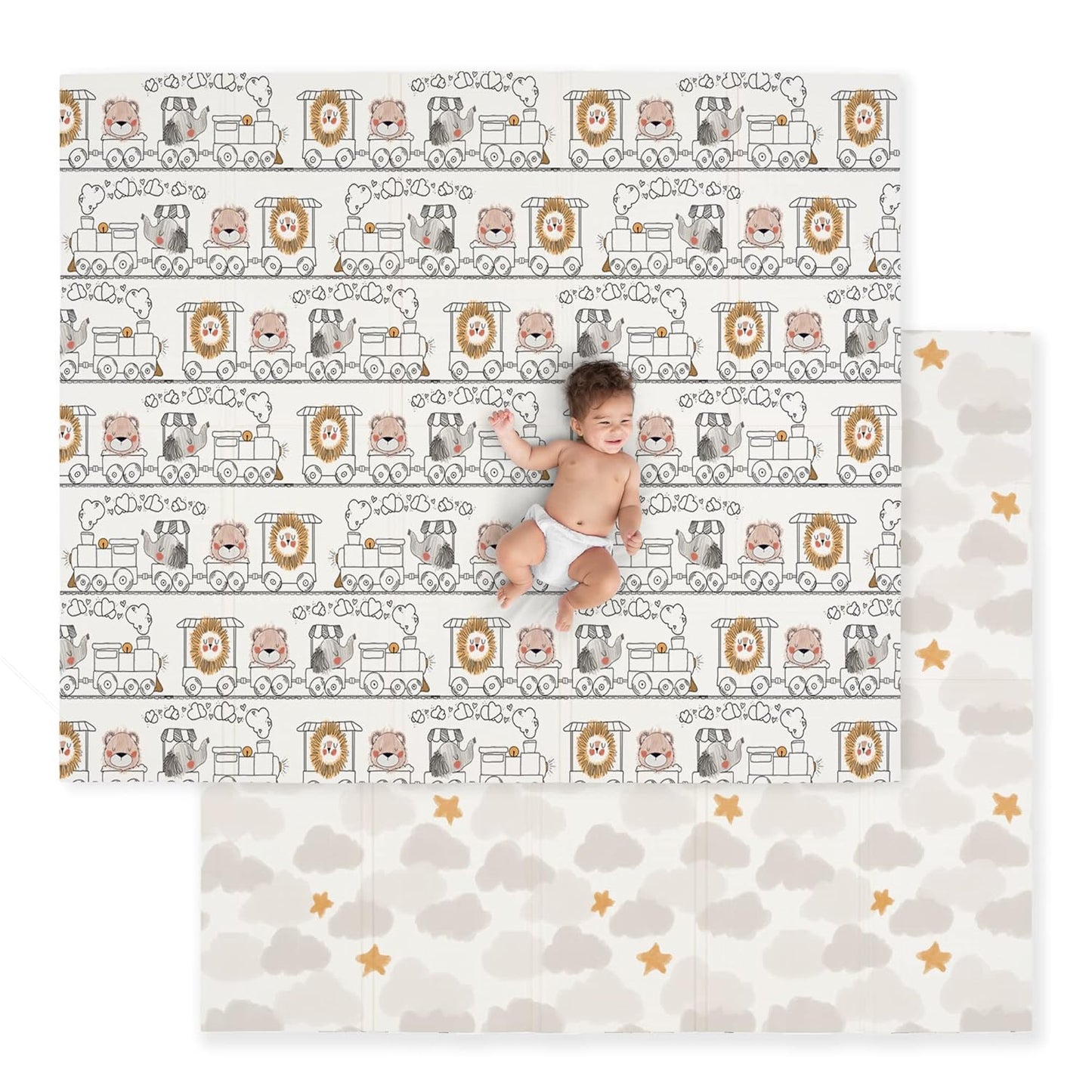 JumpOff Jo Baby Play Mat - Large Folding Foam Play Mat for Infants