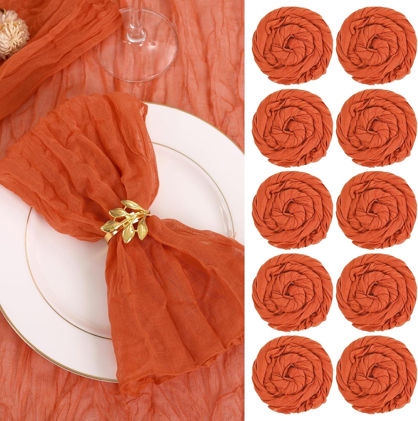 Gauze Cheesecloth Napkins 100 Pack for Weddings and Parties