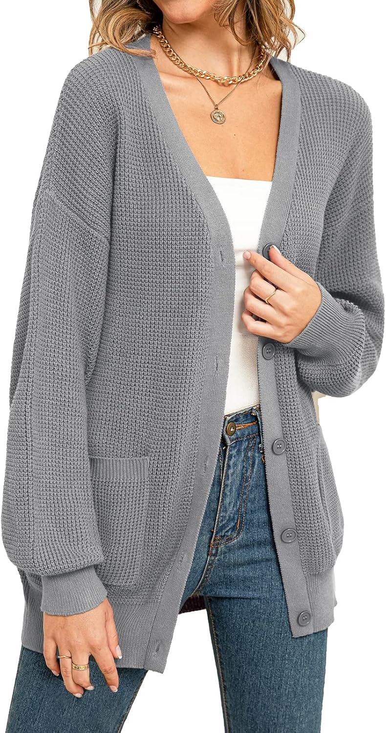 QUALFORT Women's 100% Cotton Cardigan Sweaters for Fall 2025