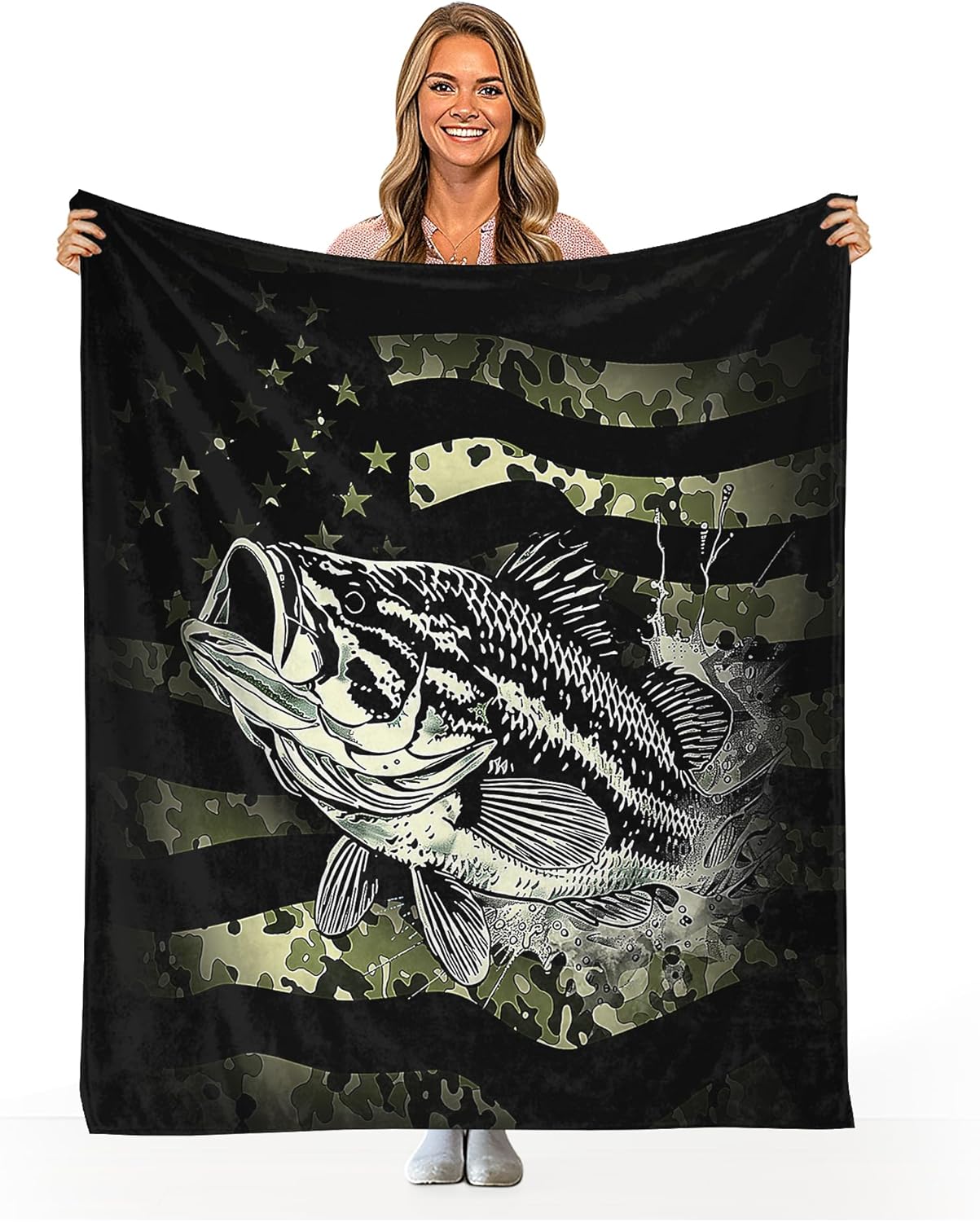 Super Soft Fishing Lovers Blanket | Perfect Gift for Men & Boys | Cozy 50x40 Fleece Flannel