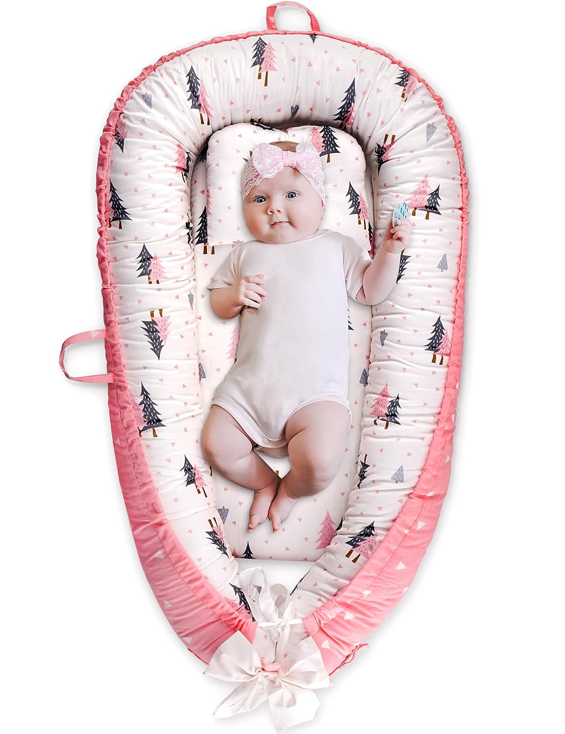 Baby Nest Cover for Newborns 0-12M, Soft & Adjustable Lounger