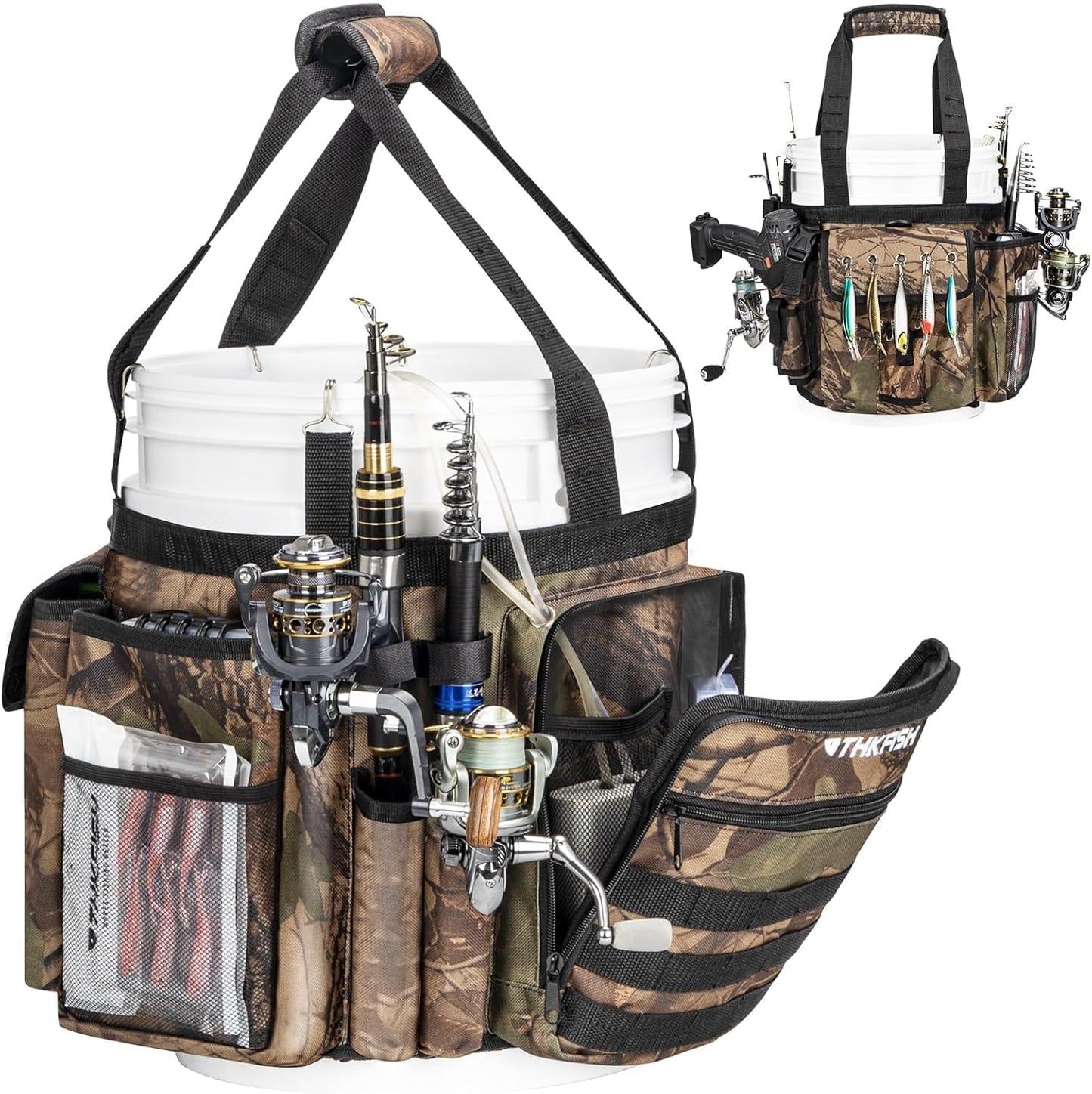 THKFISH 5 gal Bucket Organizer: Ultimate Fishing Gear Storage