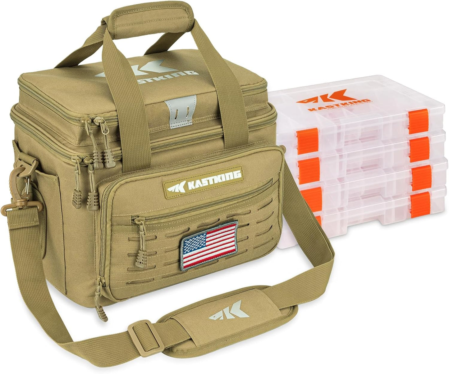 KastKing Karryall Tackle Bag: 4 Trays, Saltwater/Freshwater - Gear Storage