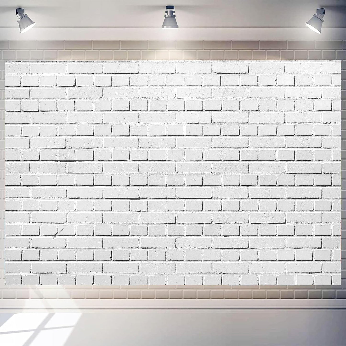 White Brick Wall Photo Backdrop for Portraits and Events