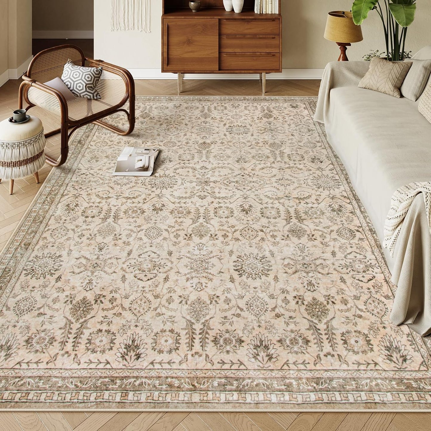 Lahome Boho Beige Fall Area Rug 8x10 for Cozy Living Spaces