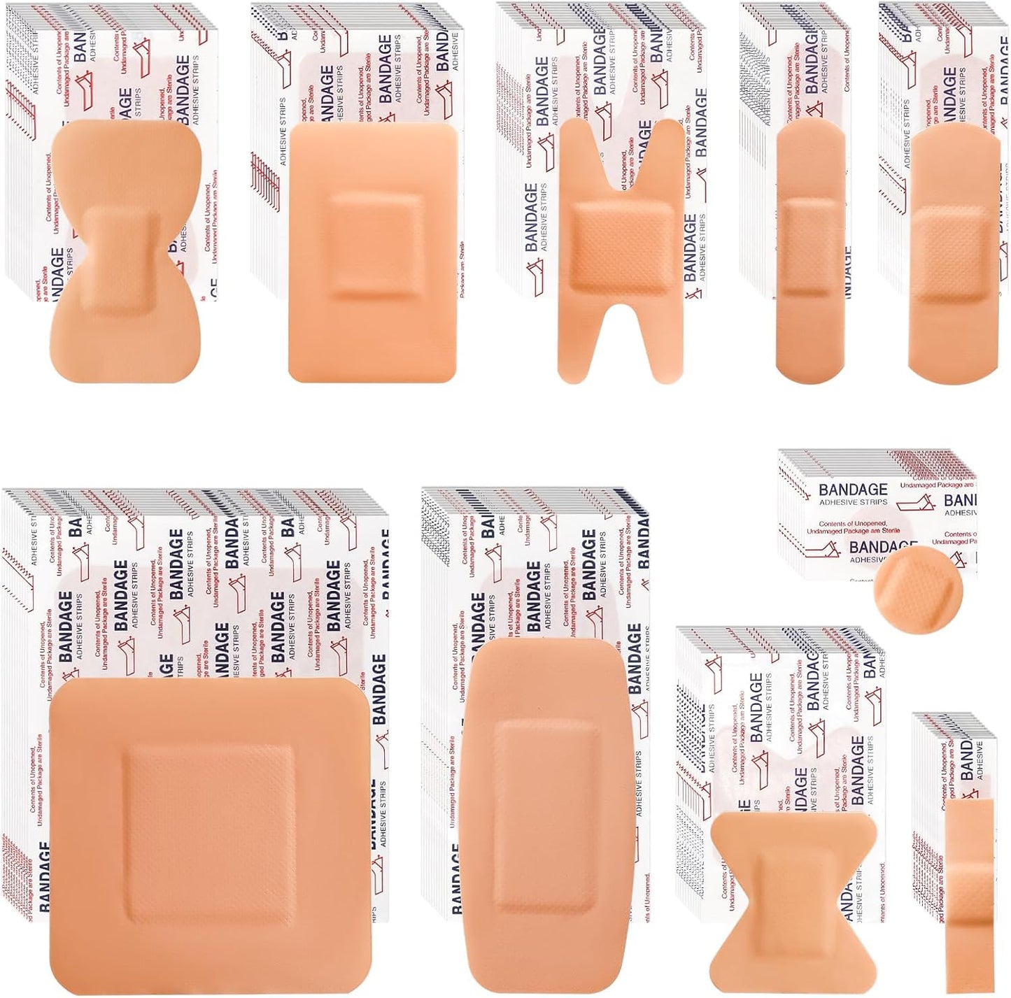 Assorted Bandages Variety Pack - 800 Pcs for First Aid