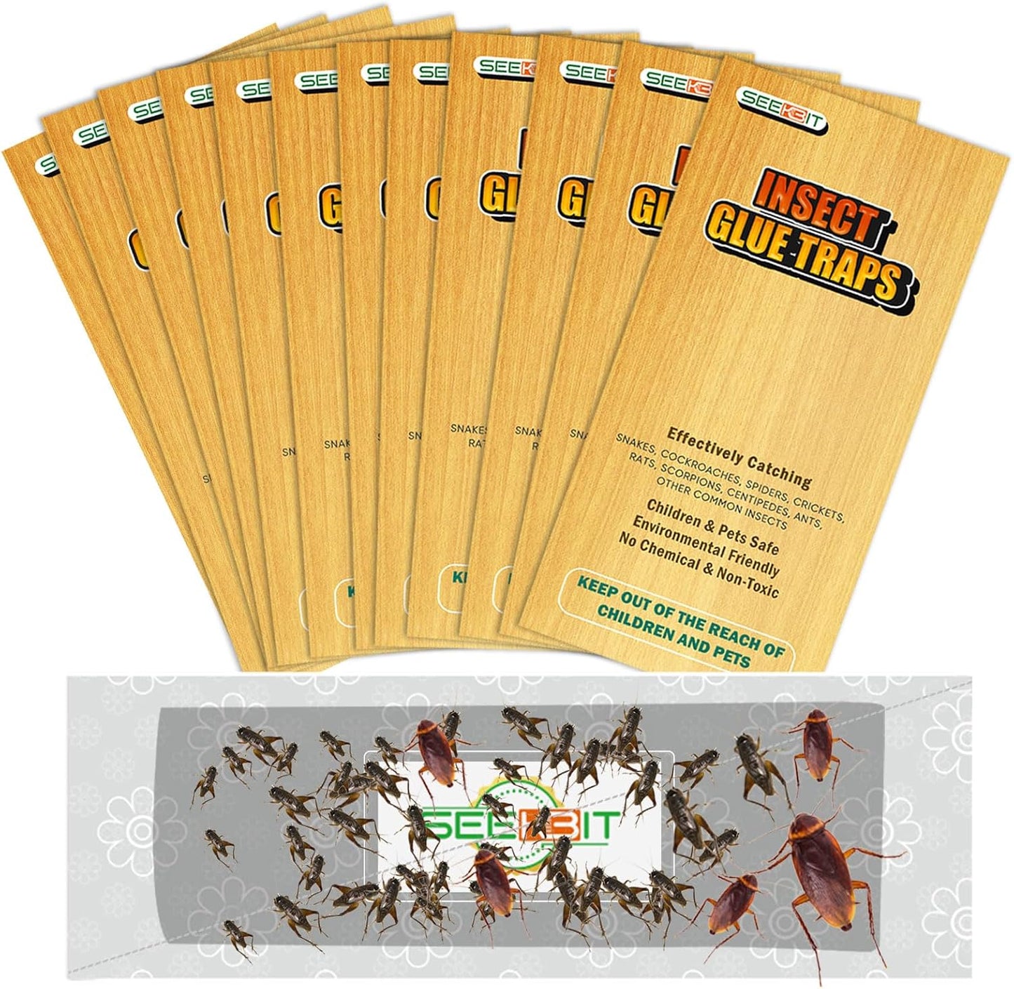 30 PCS Super Sticky Cricket Traps - Non-Toxic Glue Board with Fruity Scent