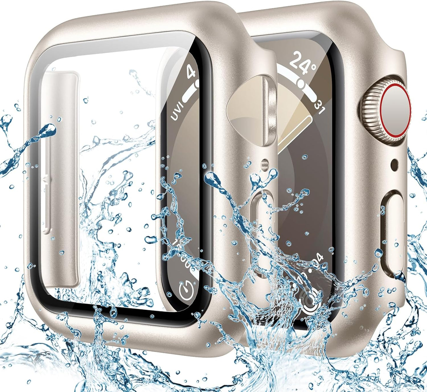 Waterproof Apple Watch 44mm Case with Tempered Glass