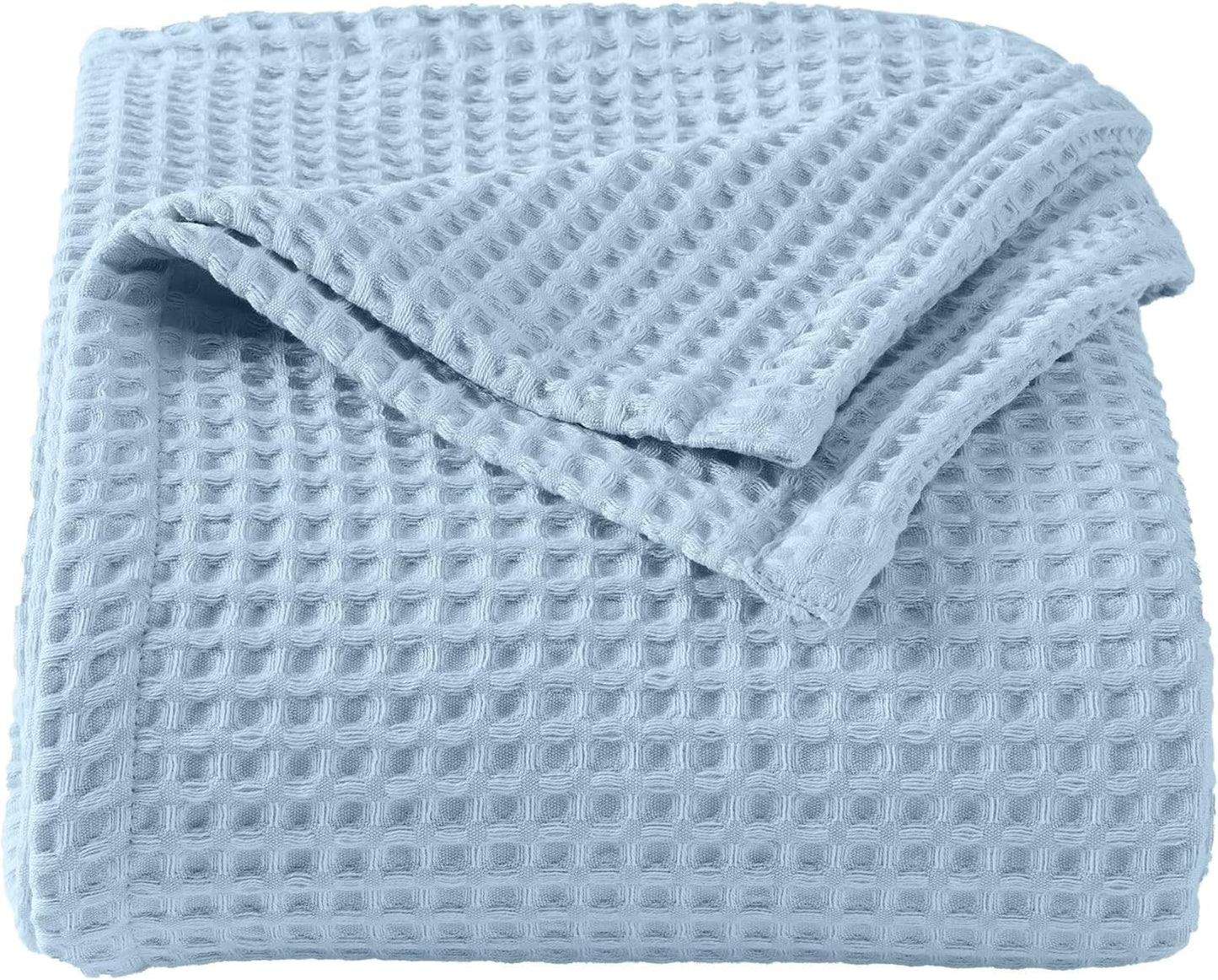 100% Cotton Waffle Weave Queen Bed Blanket for All-Seasons