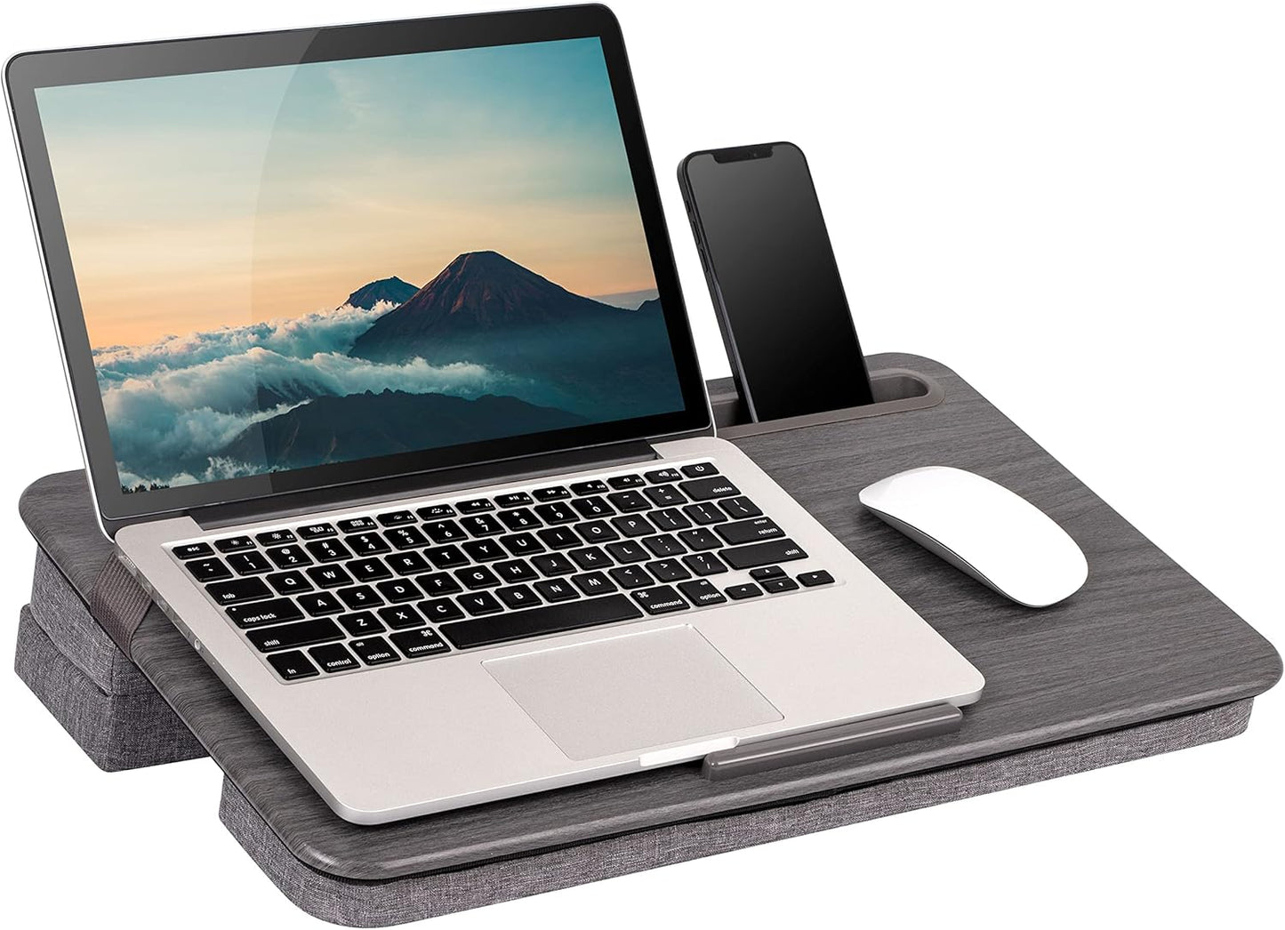 Ultimate Lap Comfort: LapGear Elevation Lap Desk - Gray Woodgrain