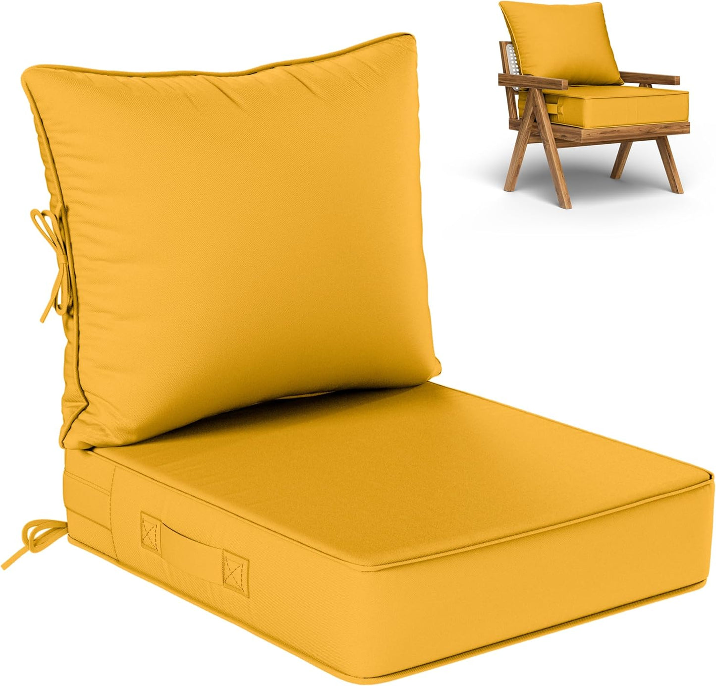 Waterproof Outdoor Cushion Set for Patio Furniture 22 L 24 W 4 H