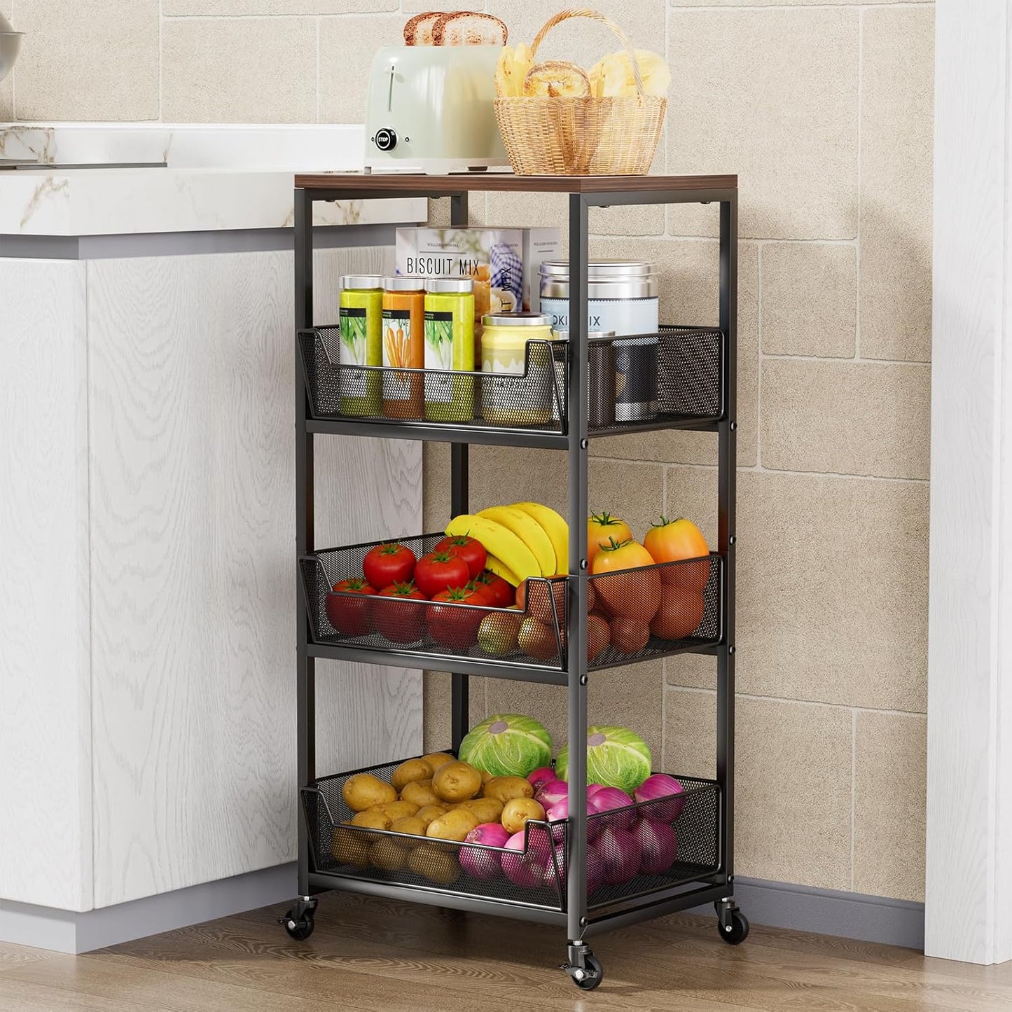 HapiRm 4-Tier Fruit & Vegetable Cart