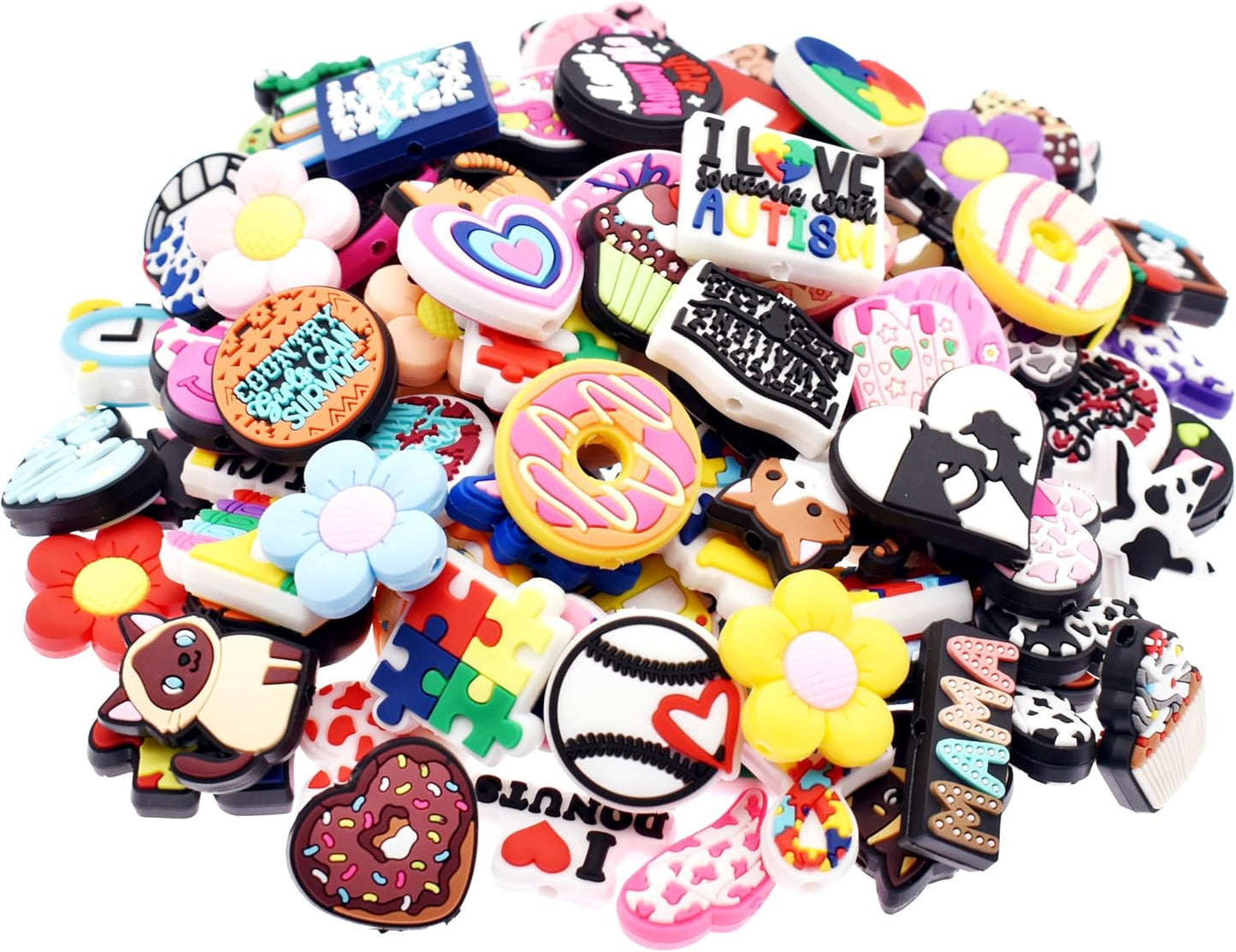 120Pcs Silicone Focal Beads for Creative DIY Jewelry Making