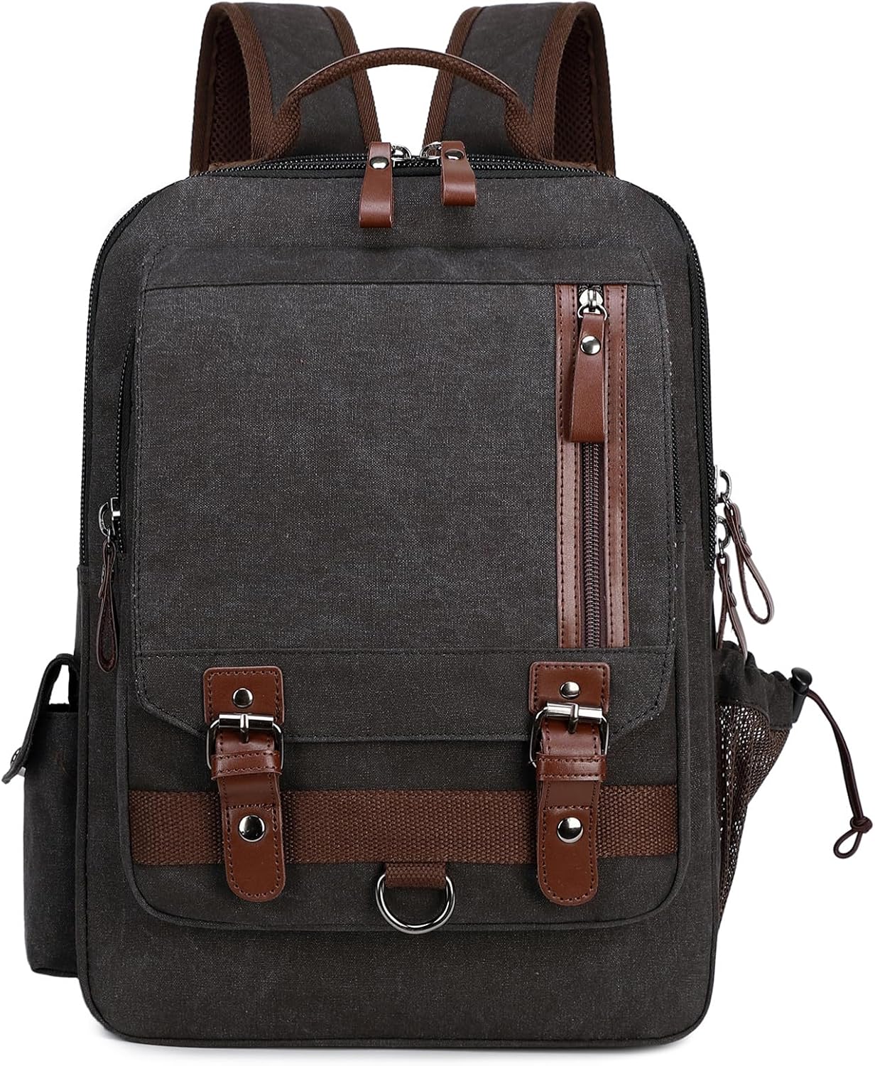 Water-resistant Canvas Backpack with Anti-Theft Pocket for Men