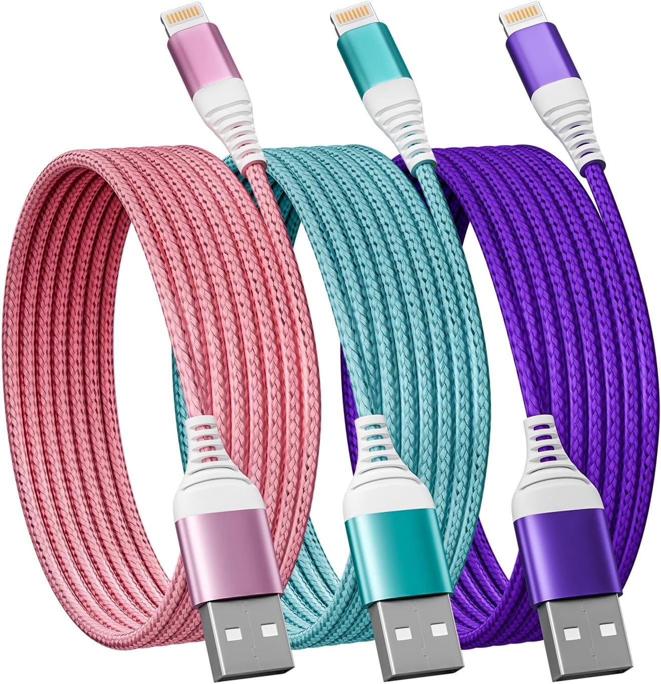 IDISON MFi Certified Fast Charging 6FT 3PACK Light-ning Cable
