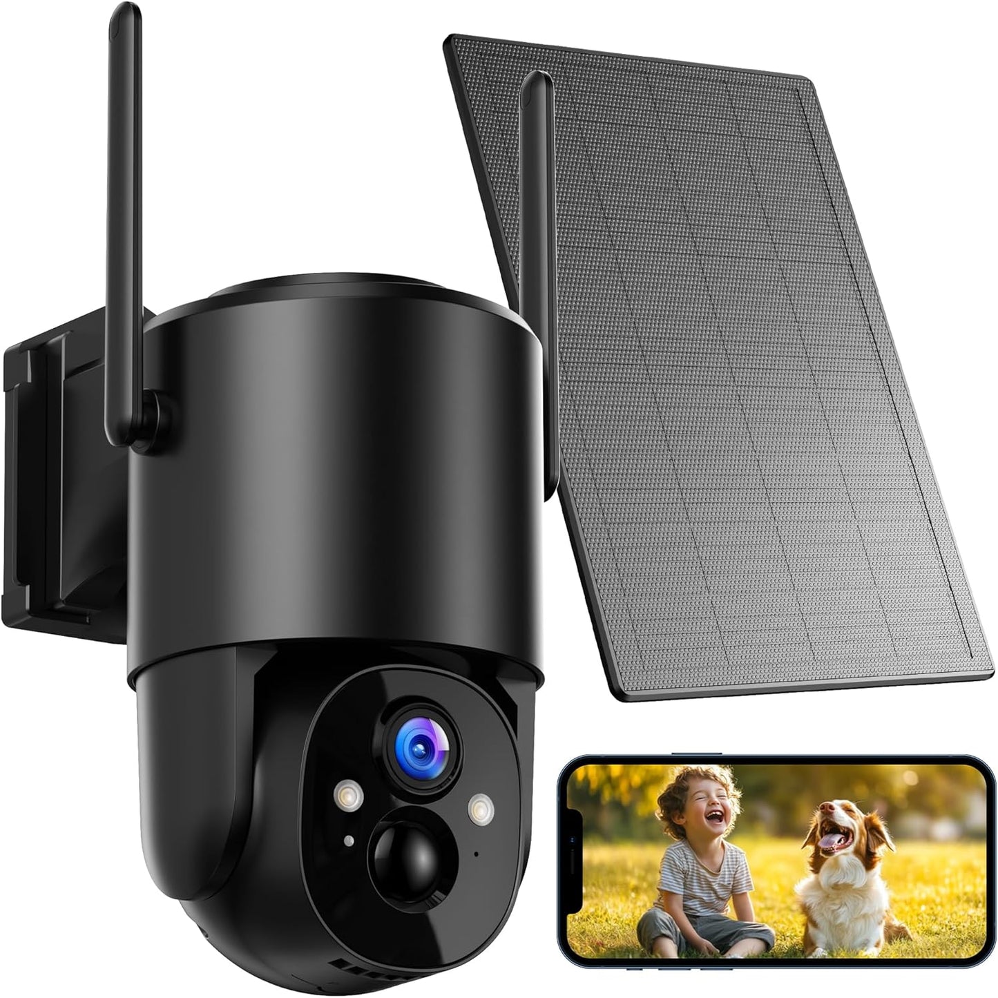 YUPBOE Solar Security Camera: Color Night Vision & PIR Sensor