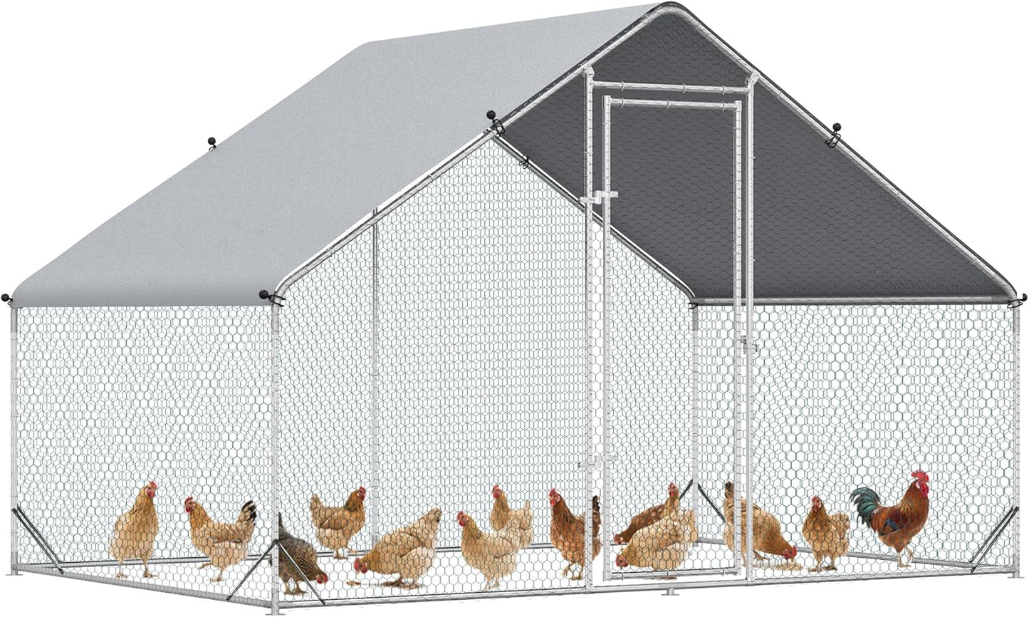 PawHut Large Chicken Coop with Waterproof Cover for Outdoor Use