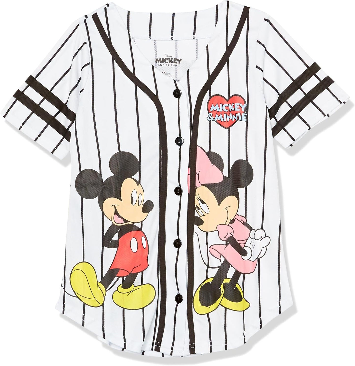 Disney Girls Mickey & Minnie Mouse Baseball Jersey - Fun Style