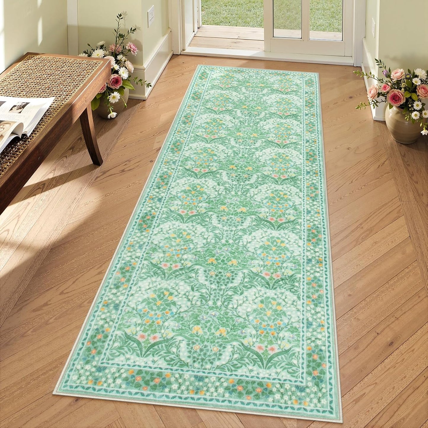 Lahome Floral Washable Kitchen Runner Rug for Hallways 2x6