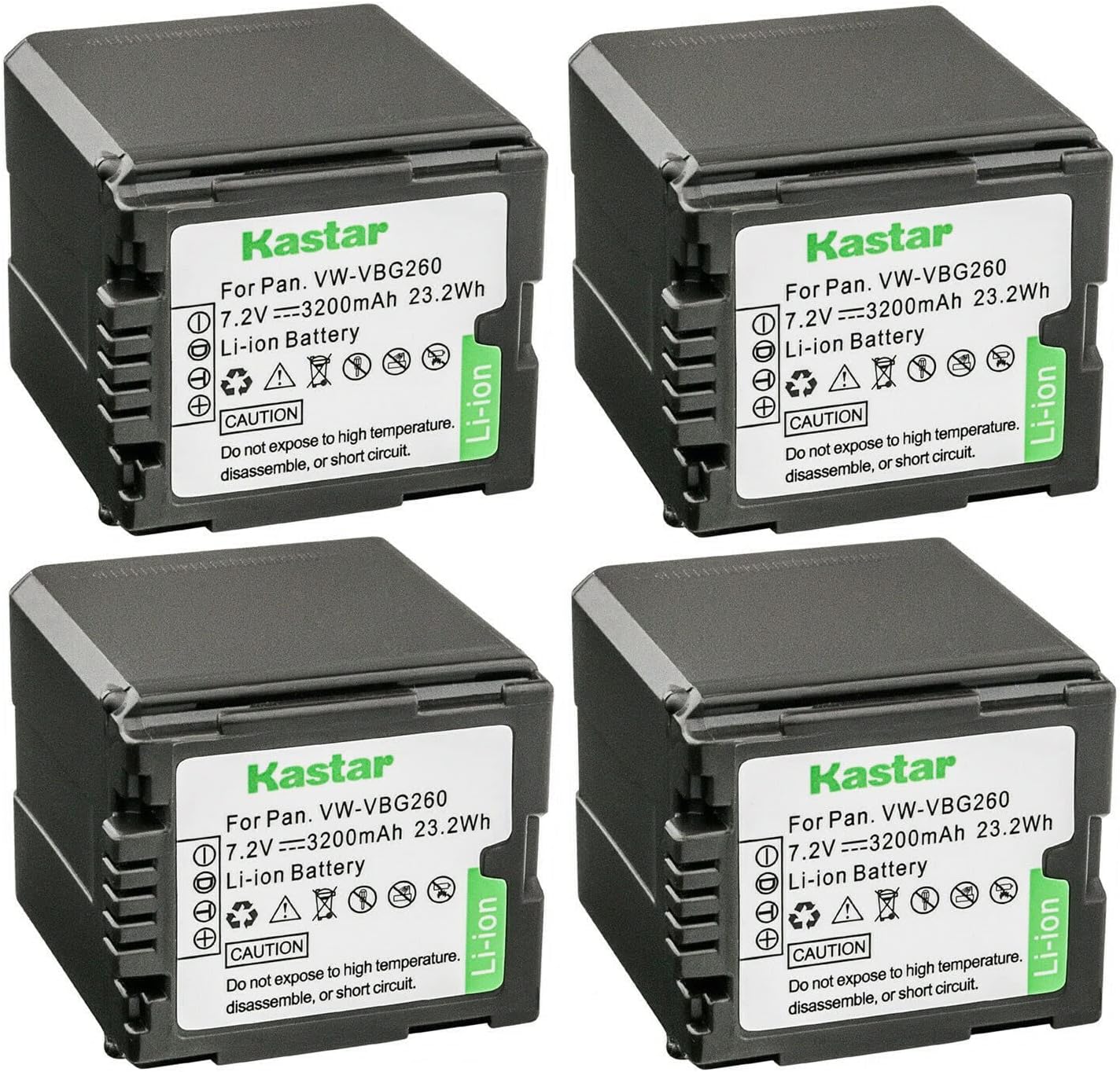 Kastar 4-Pack Battery Replacement for VW-VBG260 Cameras