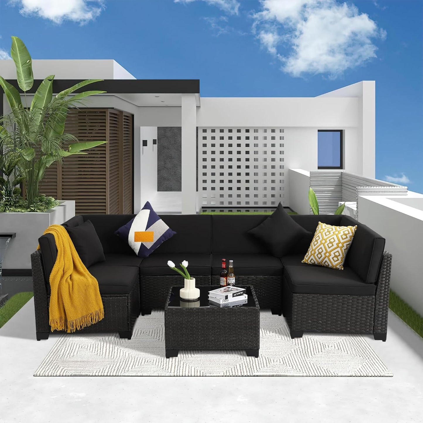 7 Piece Outdoor Patio Furniture Set for Stylish Living Spaces