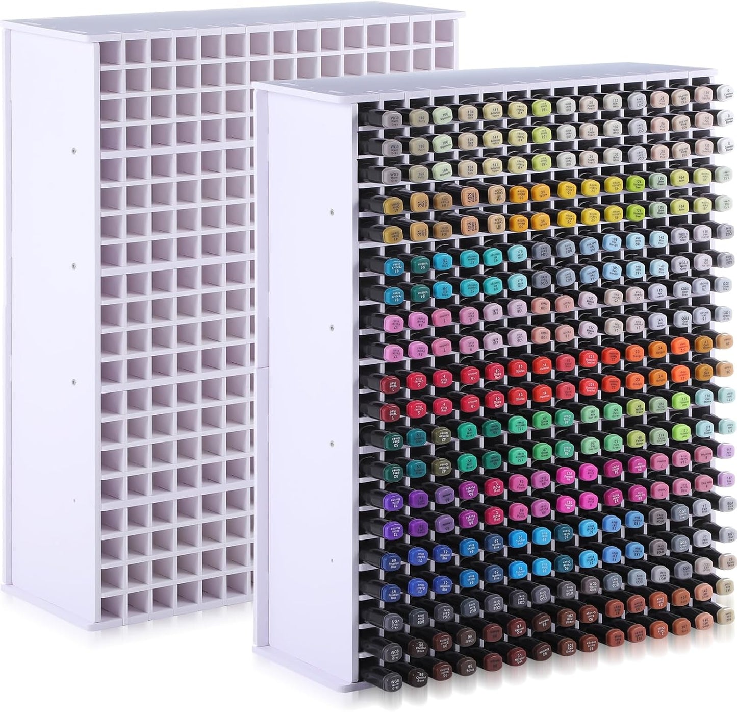 2 Pack Marker Storage Organizer for Desk with Removable Dividers