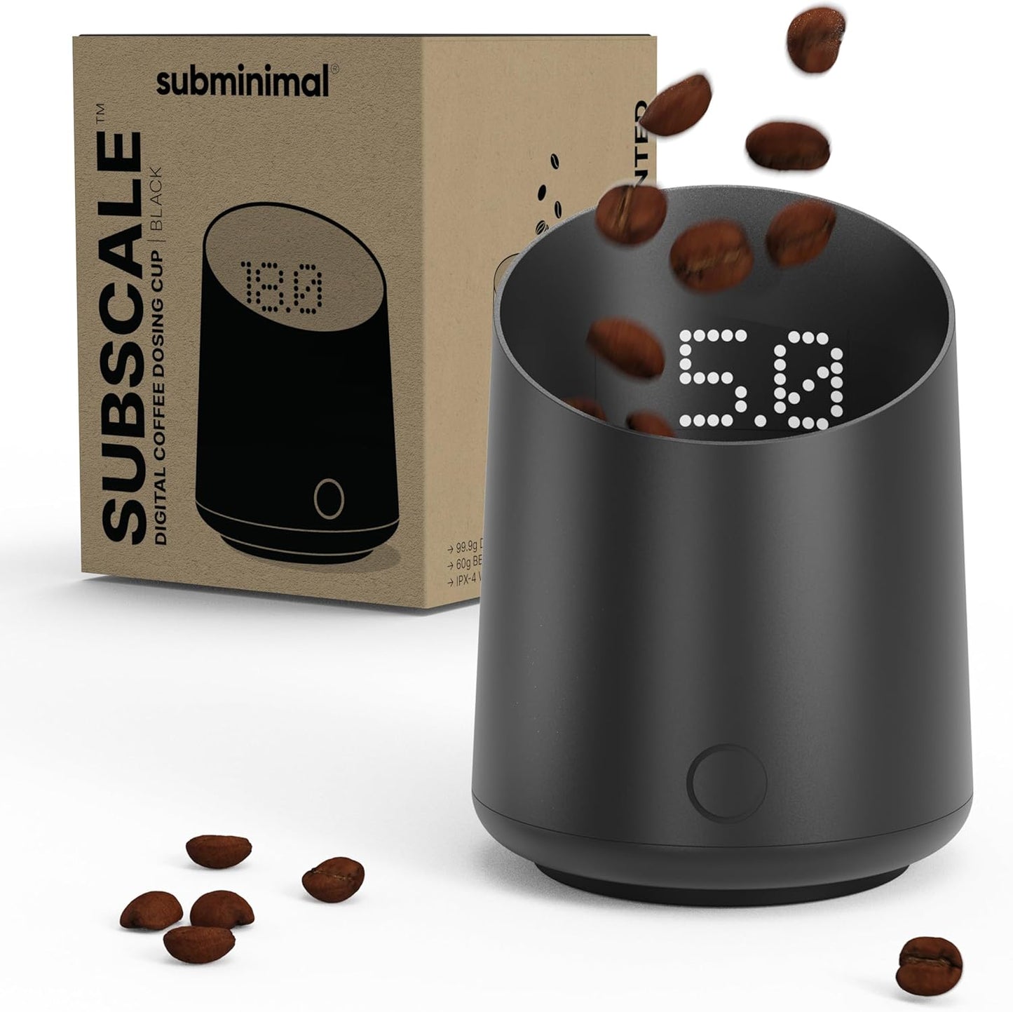 Subminimal Subscale Digital Dosing Cup for Perfect Coffee