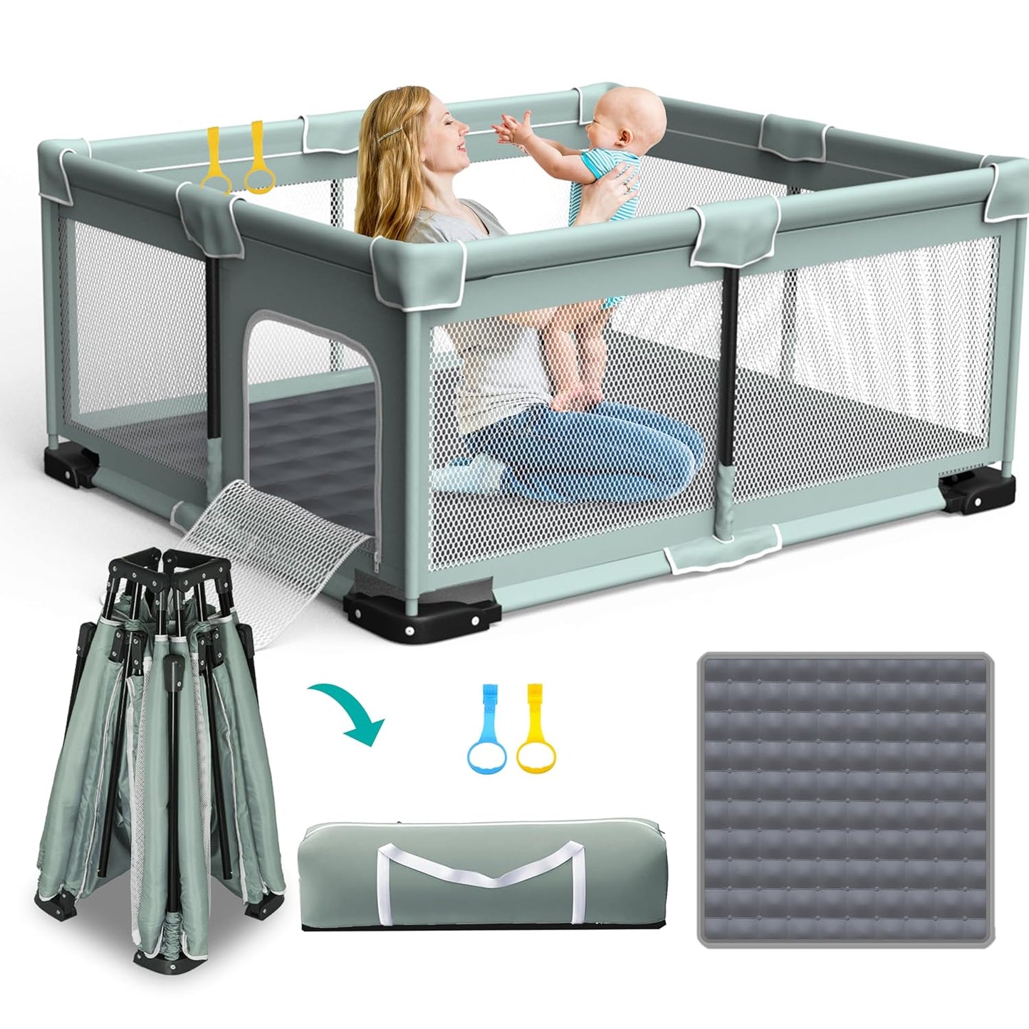 Foldable Playpen for Babies and Toddlers - Portable & Safe