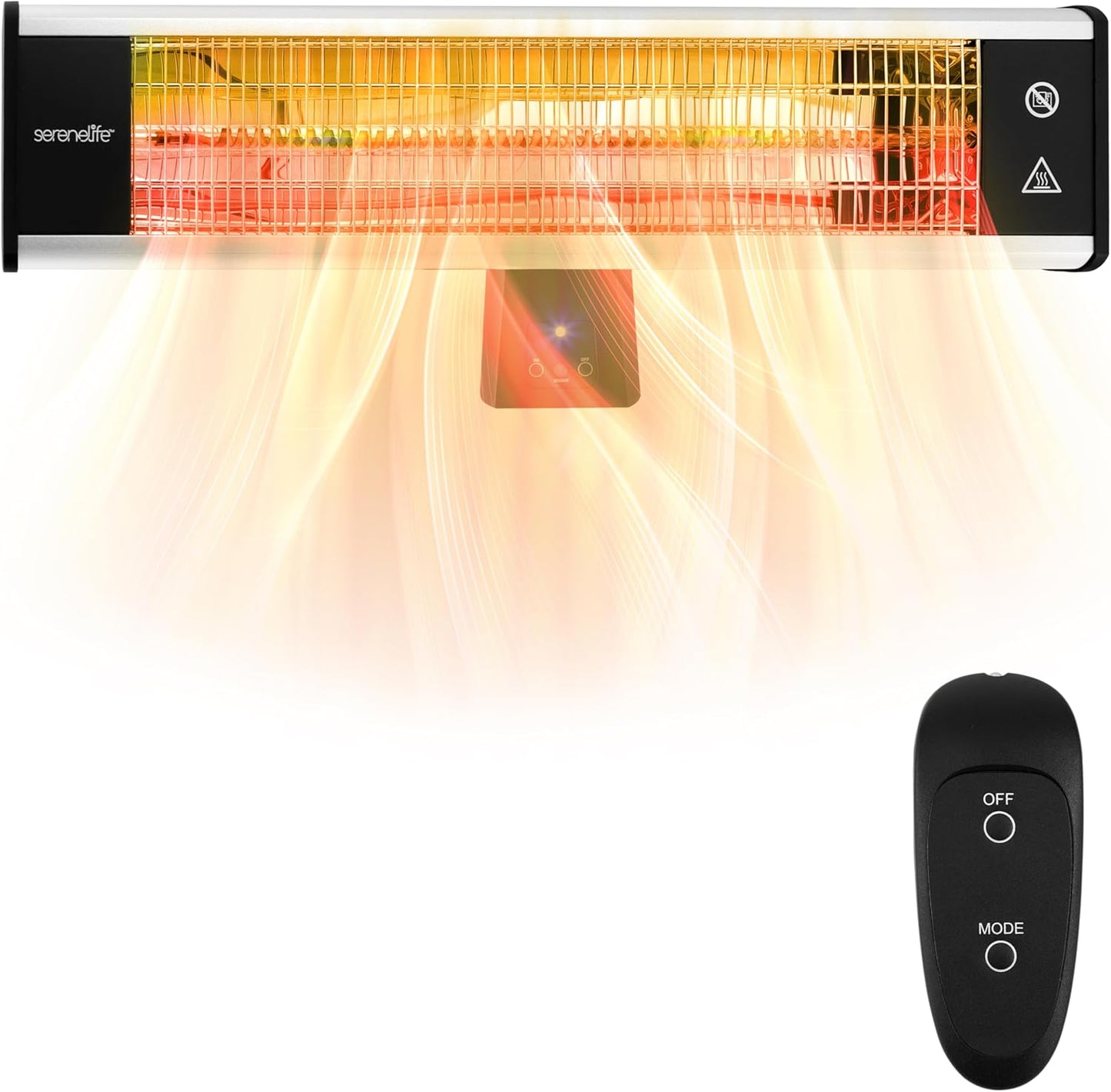 SereneLife 1500W Infrared Heater - Remote Control, IP65, Odorless