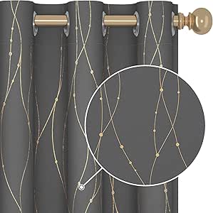Deconovo Short Curtains for Small Windows - Gray Drapes