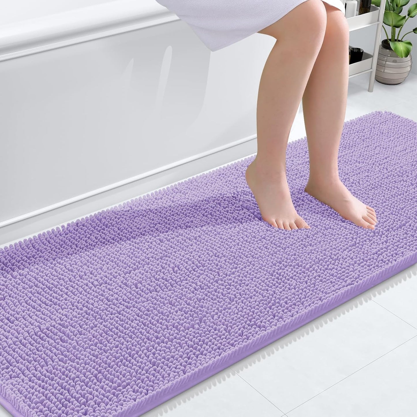 OLANLY Extra Soft Chenille Bath Rugs 70x24 for Cozy Comfort