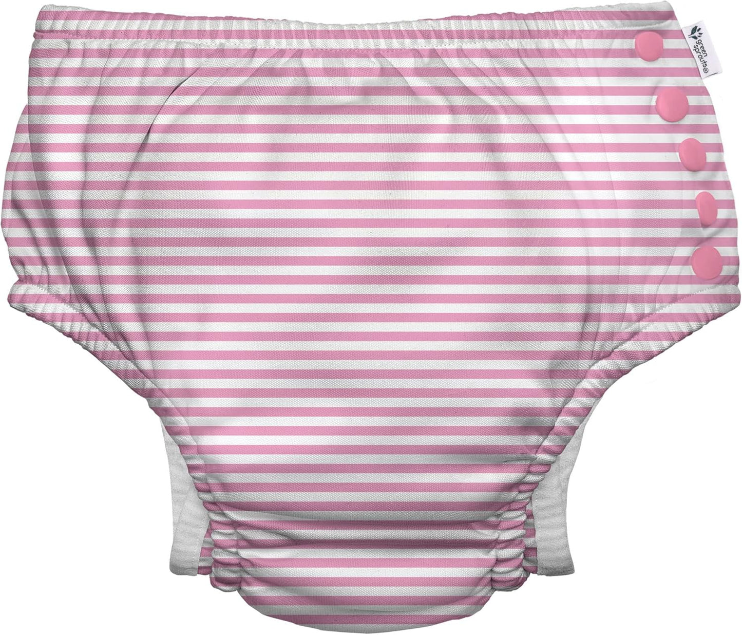 UPF 50 Eco Snap Swim Diaper - Light Pink Pinstripe