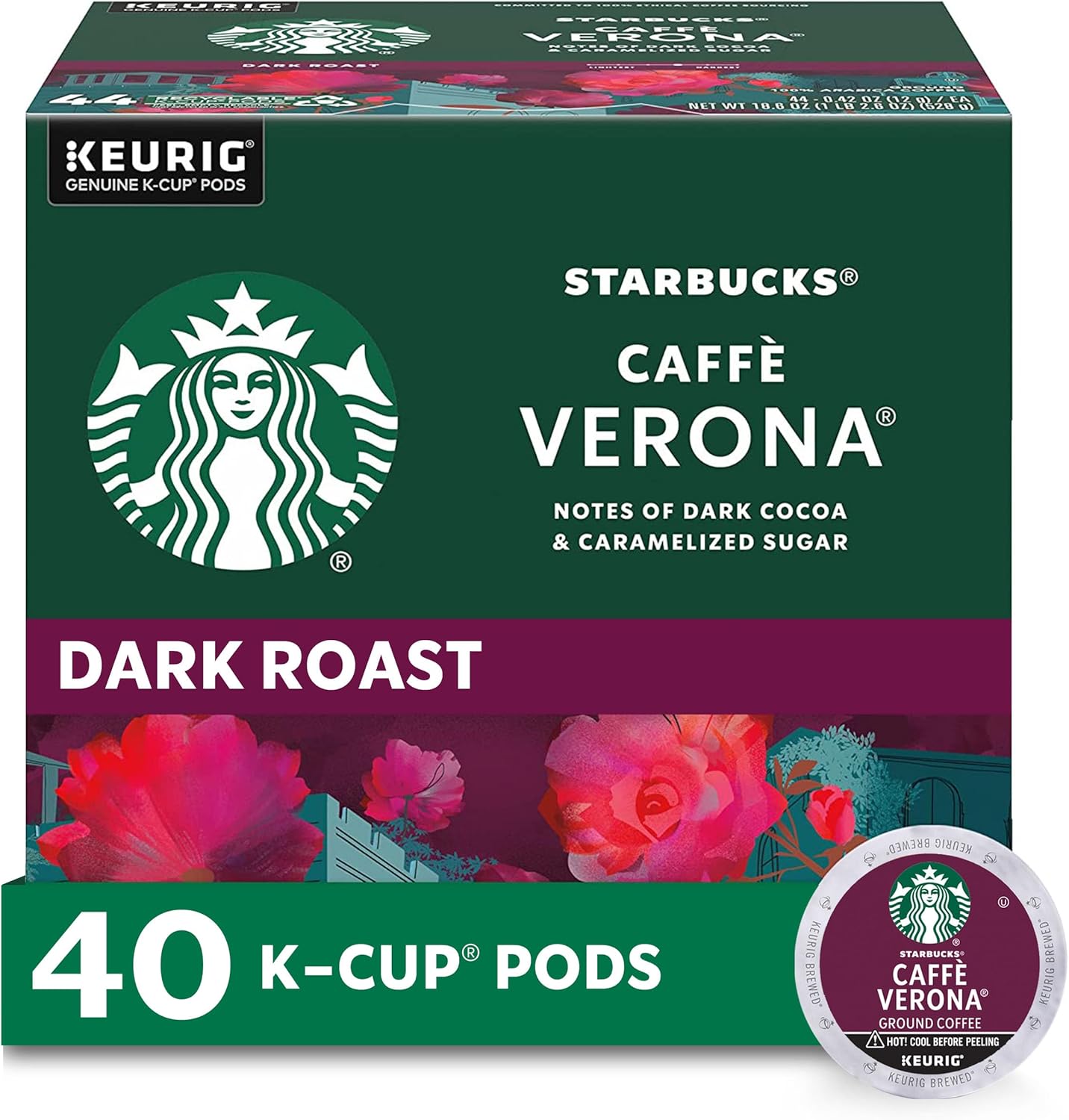Starbucks Caff Verona Dark Roast K-Cups - 40 Pods