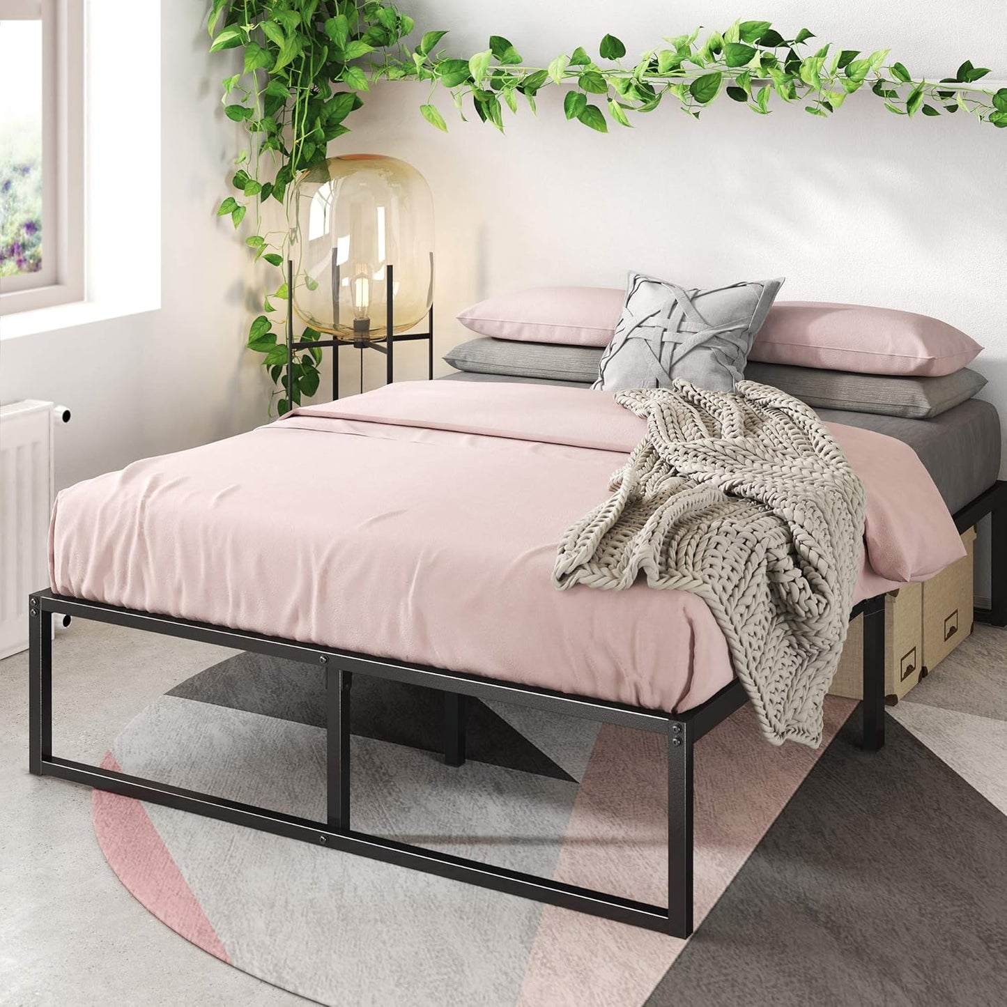 ZINUS Lorelei 14 Inch Metal Platform Bed Frame for Modern Bedrooms