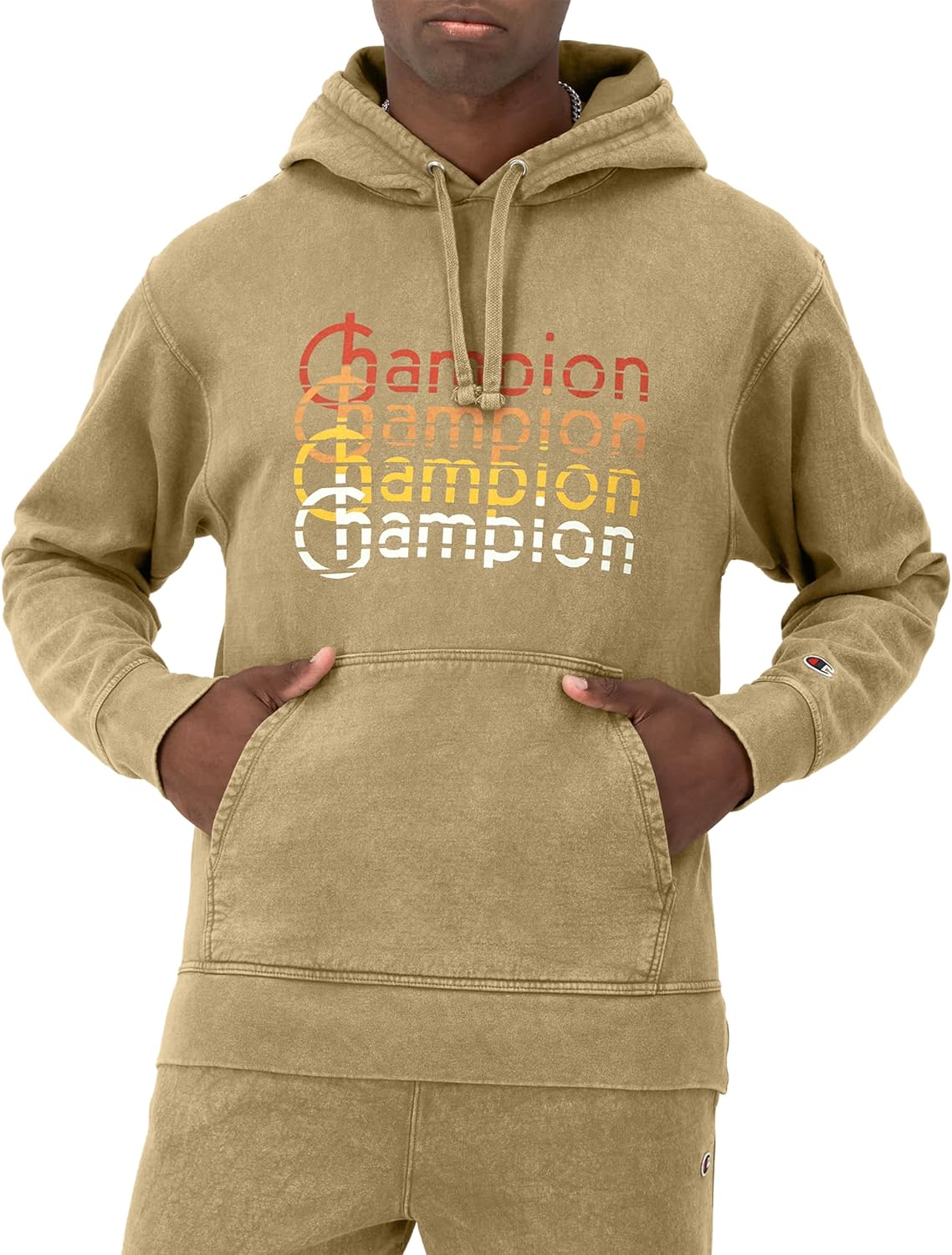 Champion Mineral Dye Graphic Hoodie: Cozy Fleece Comfort