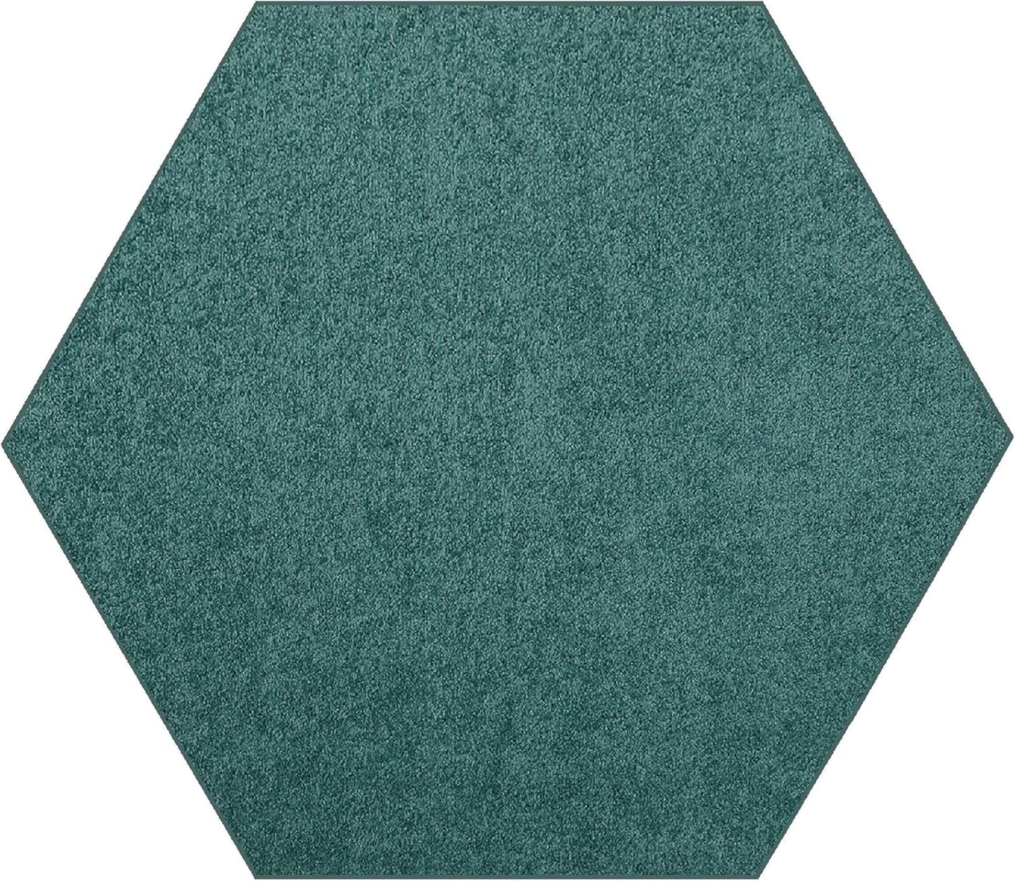 Ambiant Pet Friendly Solid Color Area Rugs Teal - 7ft Hexagon