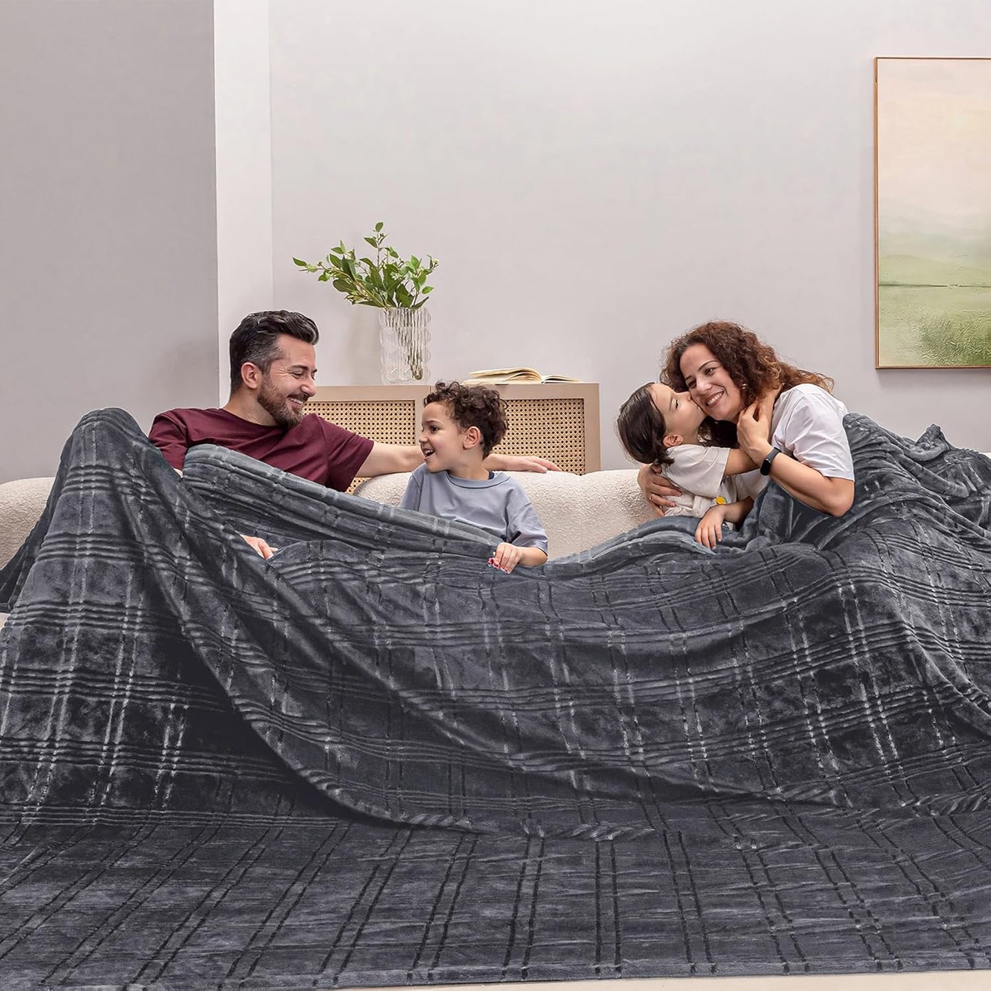 Oversized King Fleece Blanket 120x120 inches for Cozy Comfort