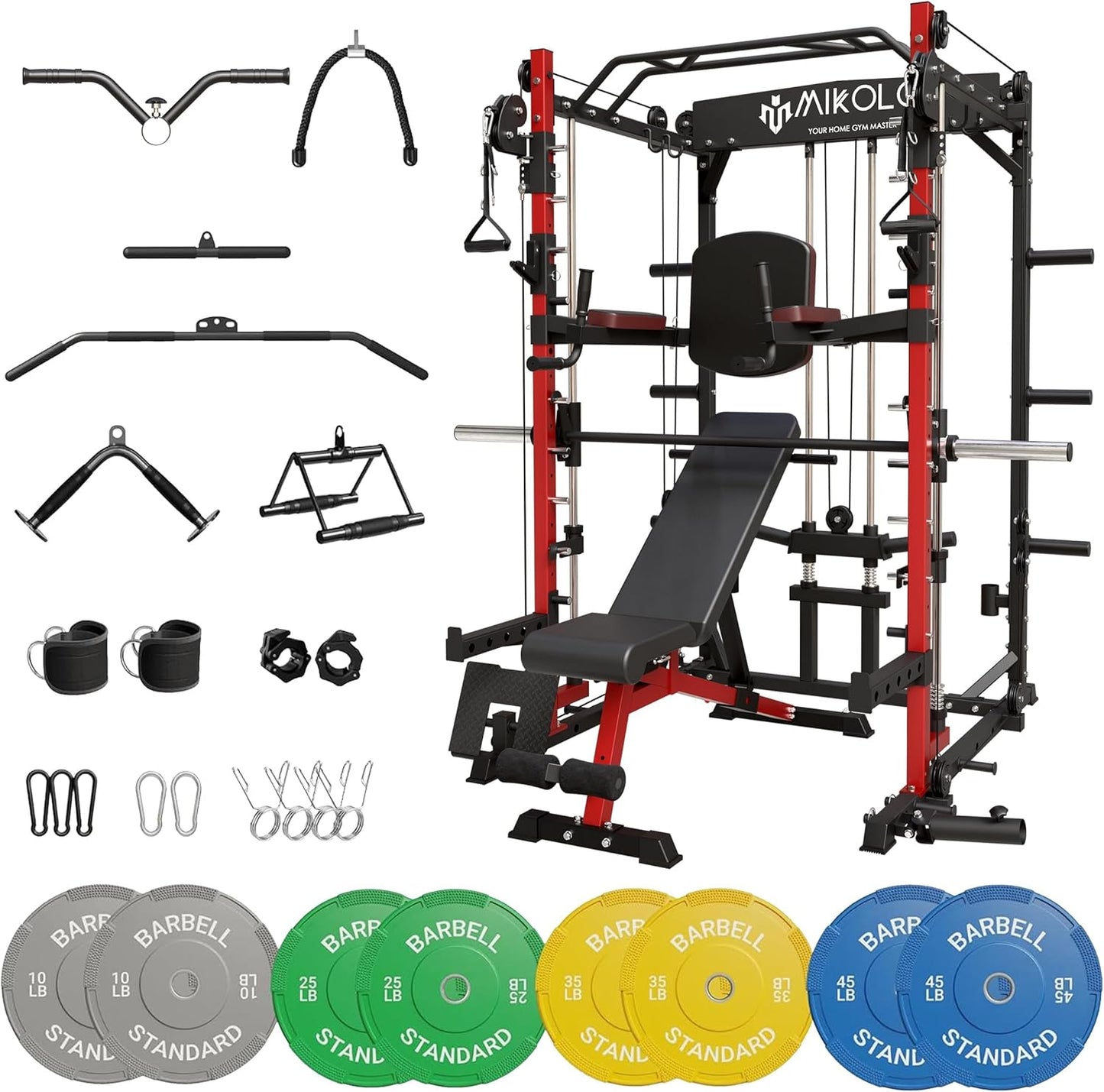 Mikolo Power Cage with Cable Crossover & Bench