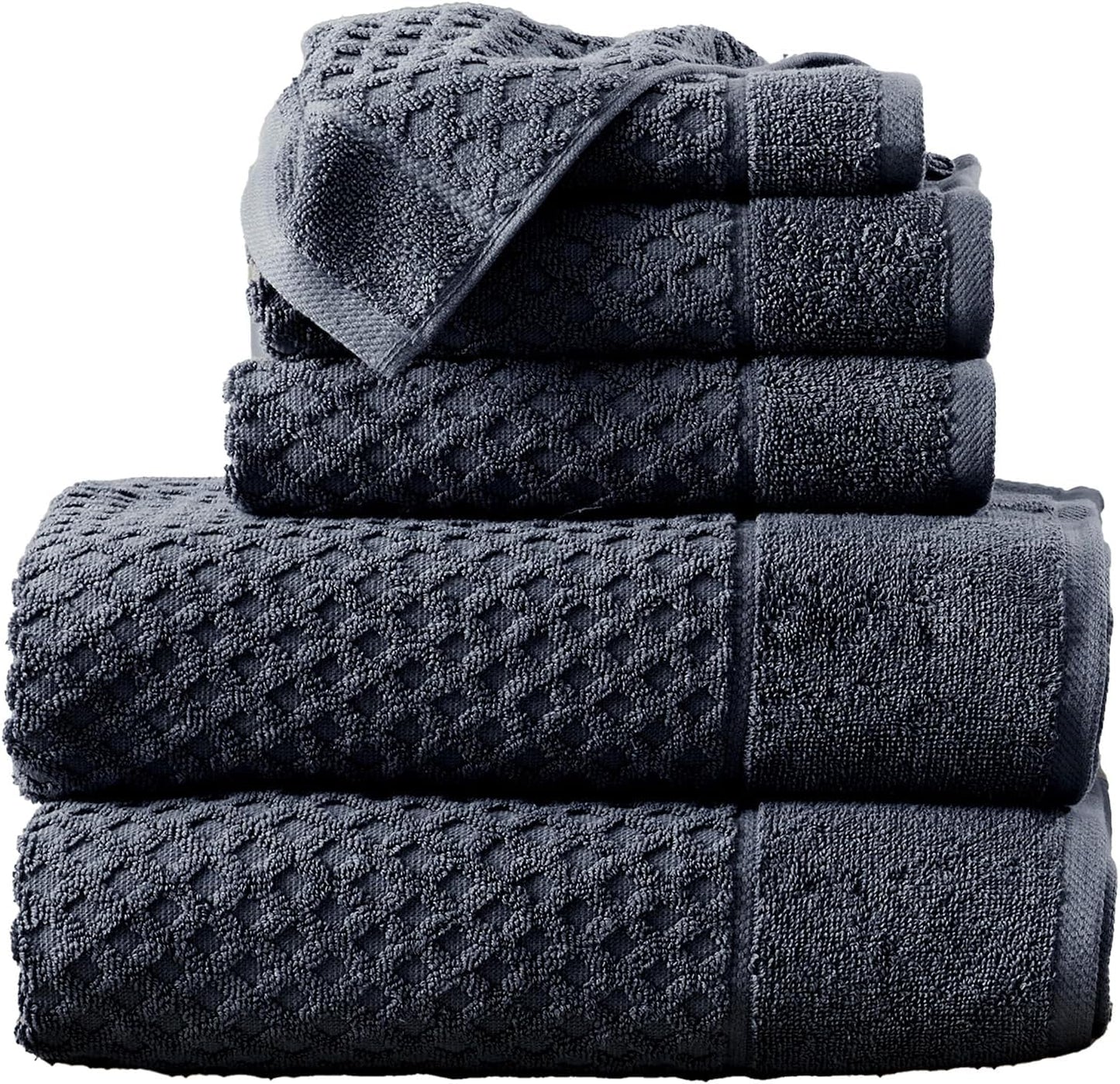 Great Bay Home Navy Bath Towels Set - Soft, Absorbent & Durable