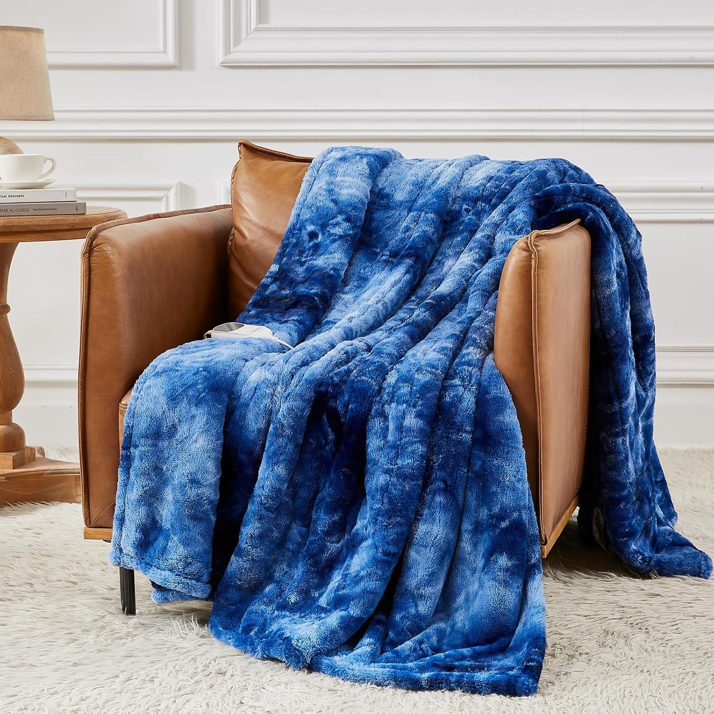 Homemate Heated Blanket Electric Throw - Soft Faux Fur Comfort