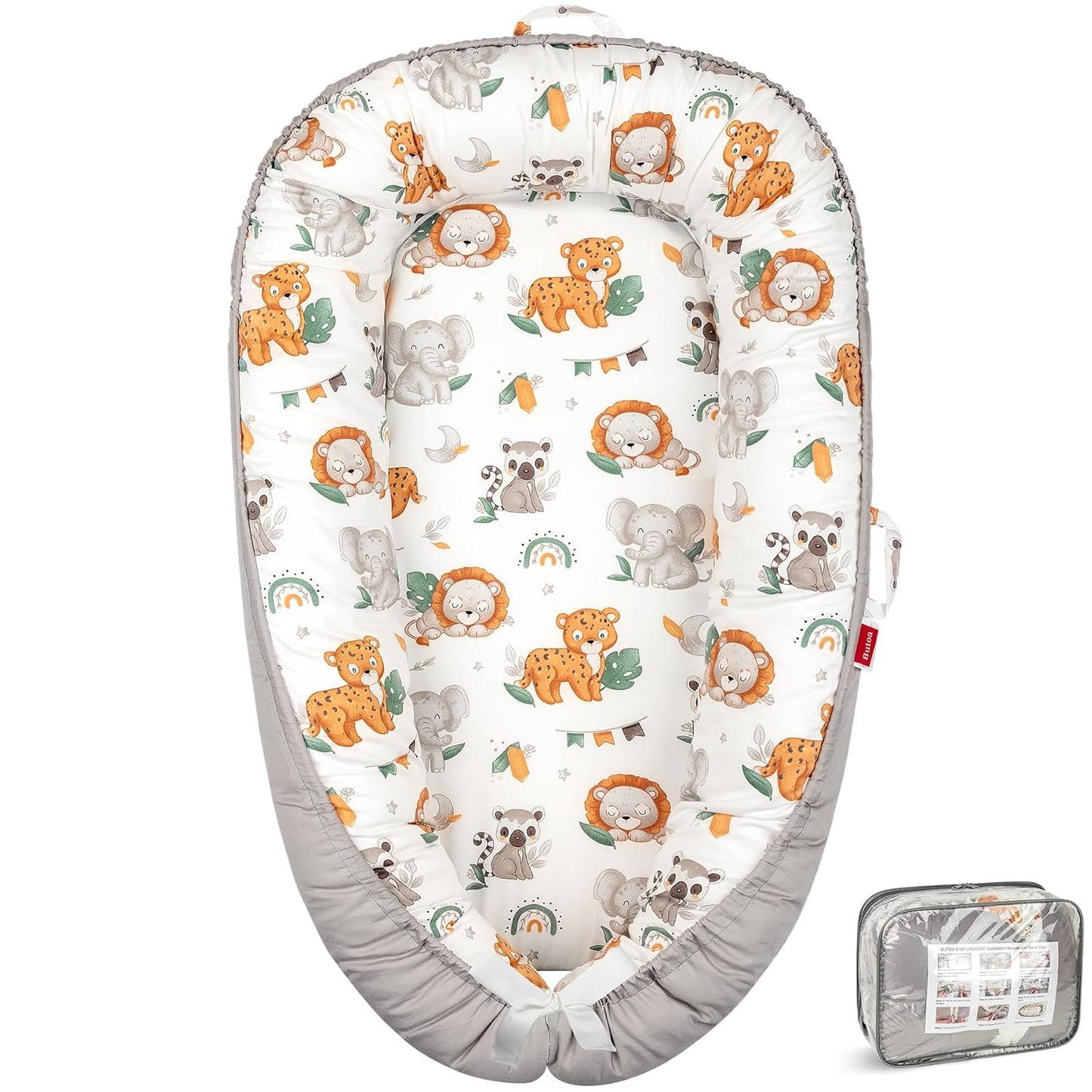 Baby Lounger - Soft Portable Tummy Time Nest for Newborns