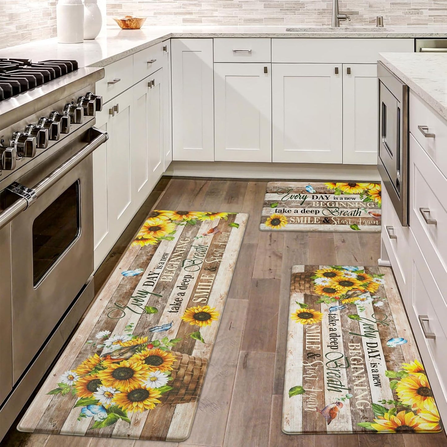Likiyol Sunflower Kitchen Mats for Floor - Comfort & Style