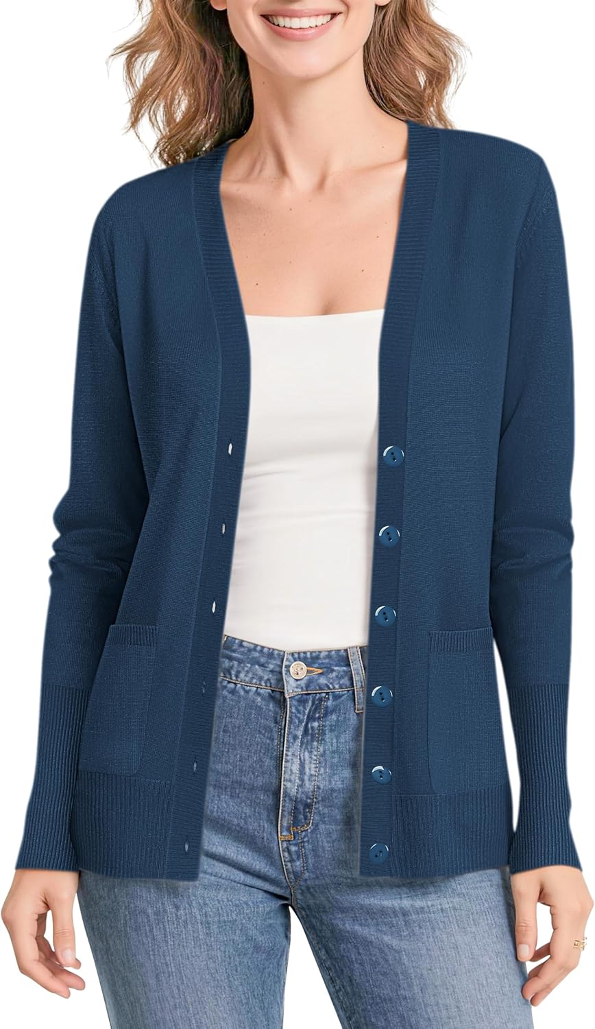 Urban CoCo Women's Lightweight Long Sleeve Cardigan Sweater