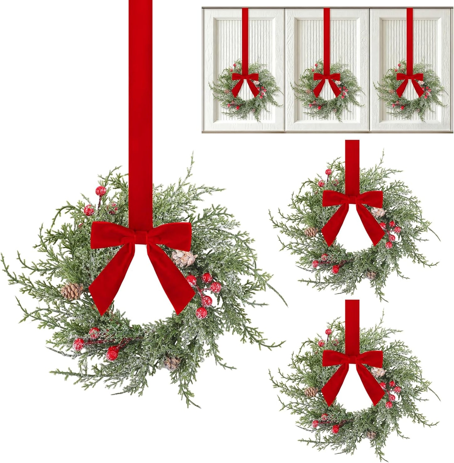 Mini Christmas Wreaths Decorations for Festive Home Decor