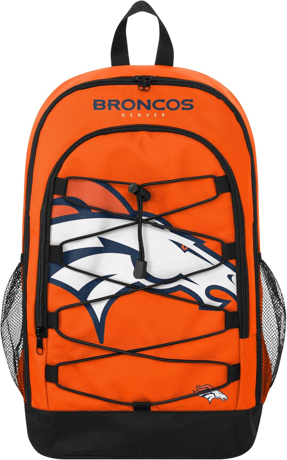 Denver Broncos NFL Big Logo Bungee Backpack for Fans and Gamers