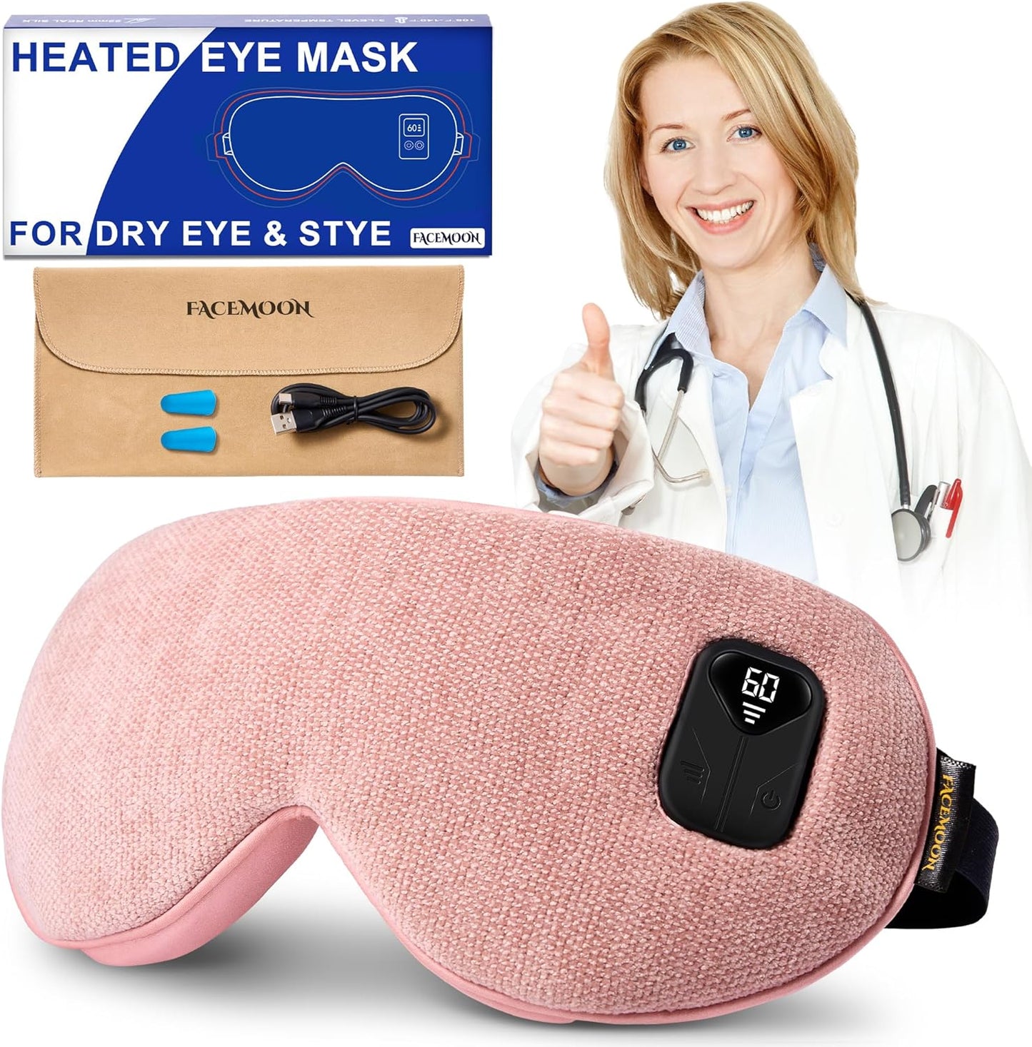 Heated Eye Mask for Warm Compress: Relief for Dry Eyes & Styes