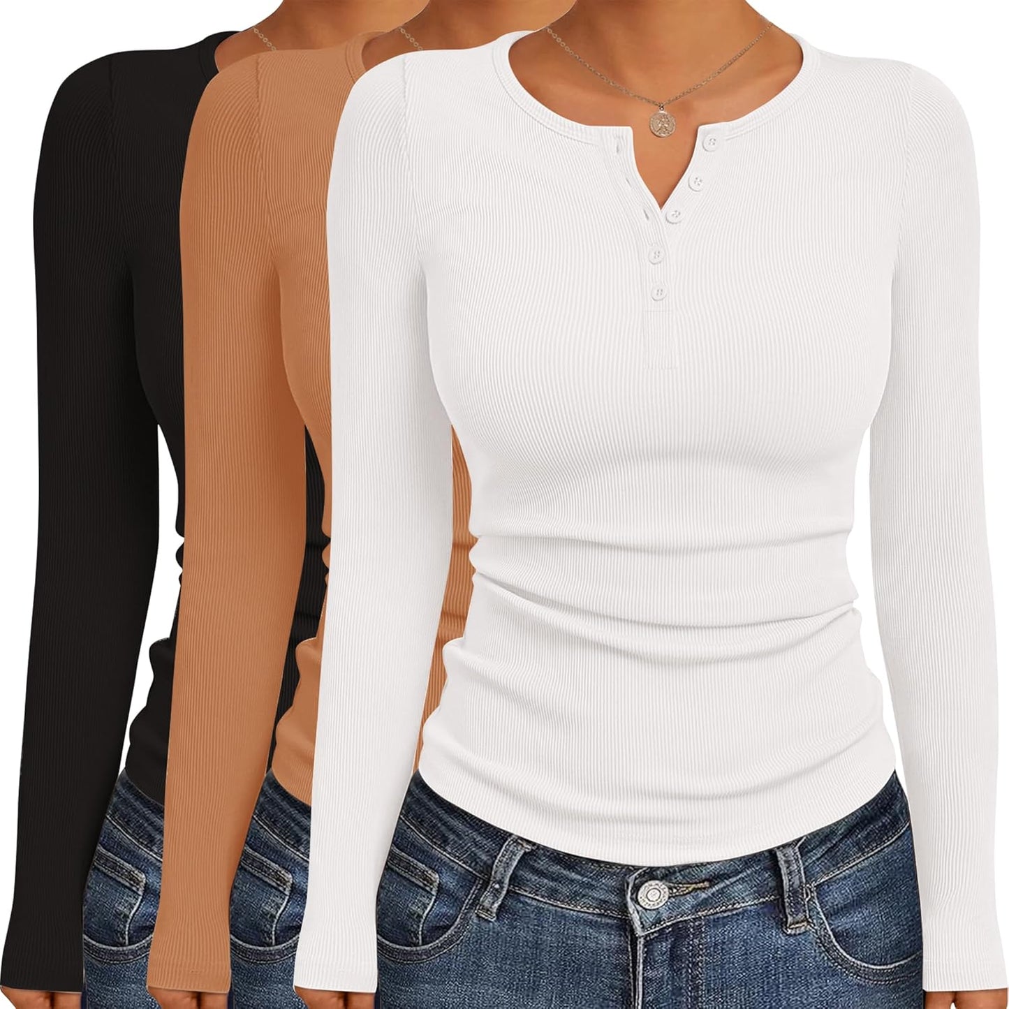 Ekouaer Women's Long Sleeve Shirts for Stylish Comfort and Fit