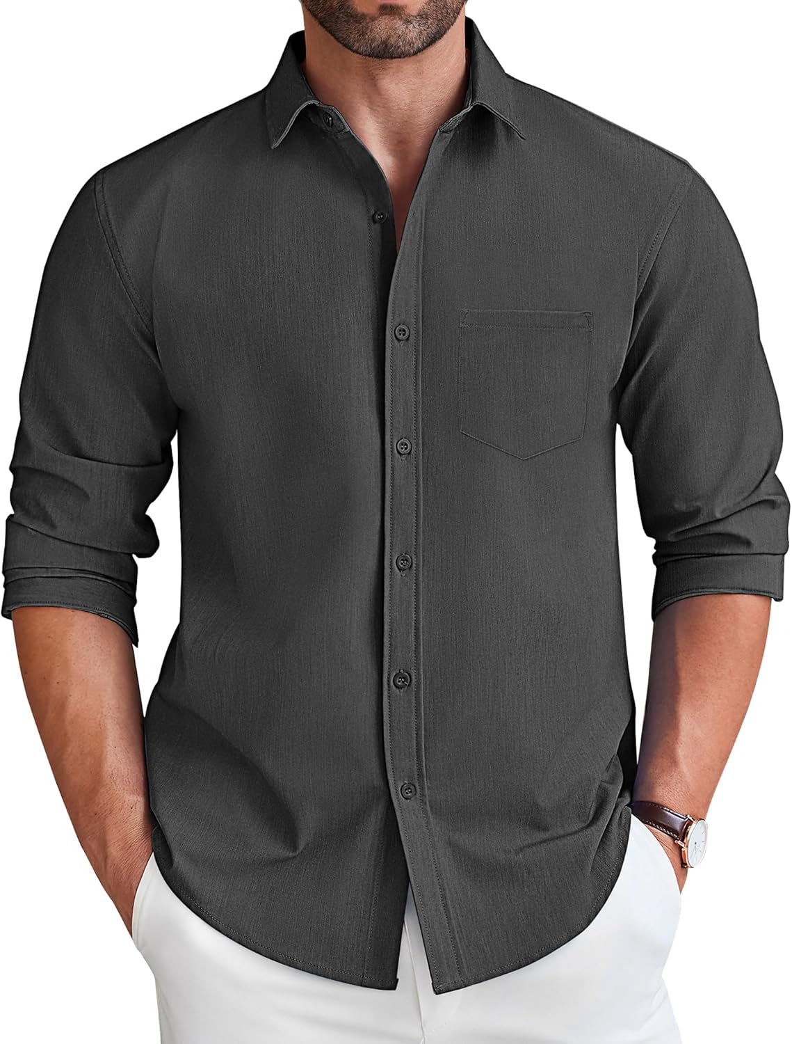 COOFANDY Men's Long Sleeve Button Down Shirt for Casual Style